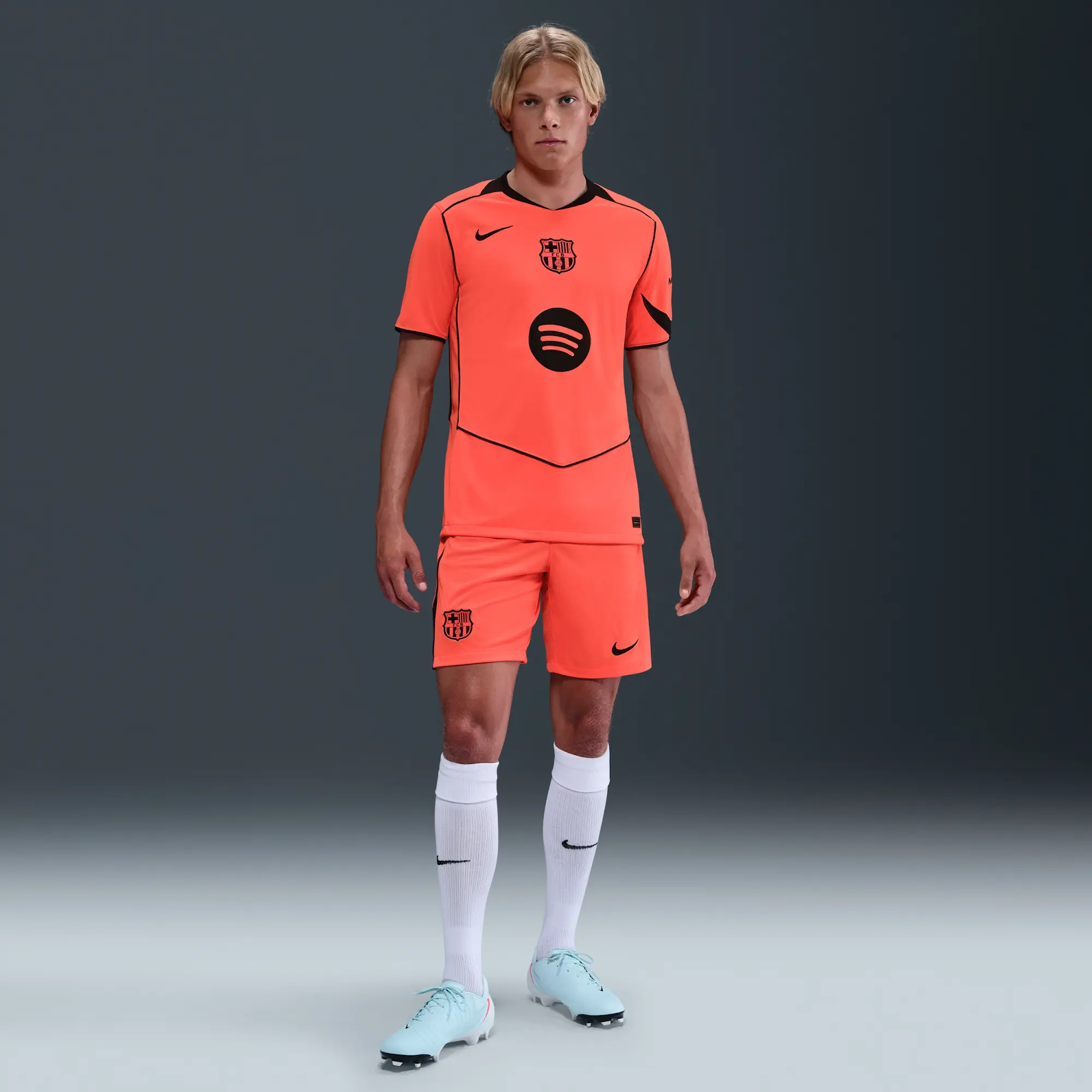 F.C. Barcelona 2025/26 Stadium Third Nike Dri-FIT Total 90 Football Replica Shorts - Orange - Sustainable Materials