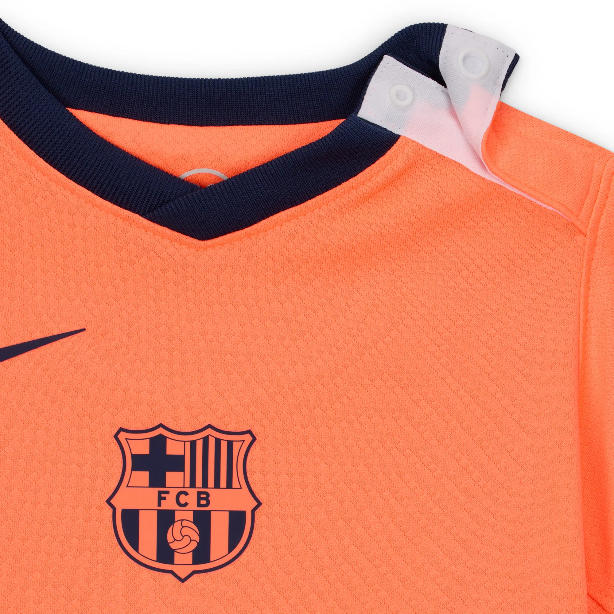 F.C. Barcelona 2025/26 Stadium Third Nike Total 90 Football Replica 3-Piece Kit - Orange - Sustainable Materials