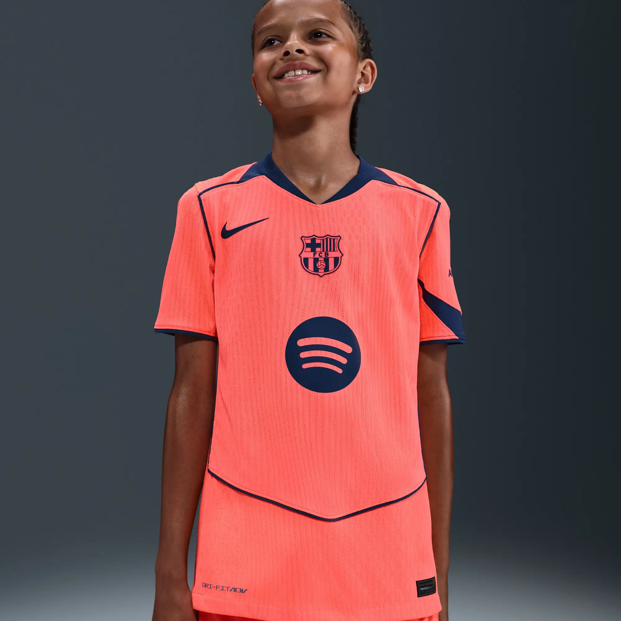 F.C. Barcelona 2025/26 Match Third Nike Dri-FIT ADV Total 90 Football Authentic Shirt - Orange - Sustainable Materials