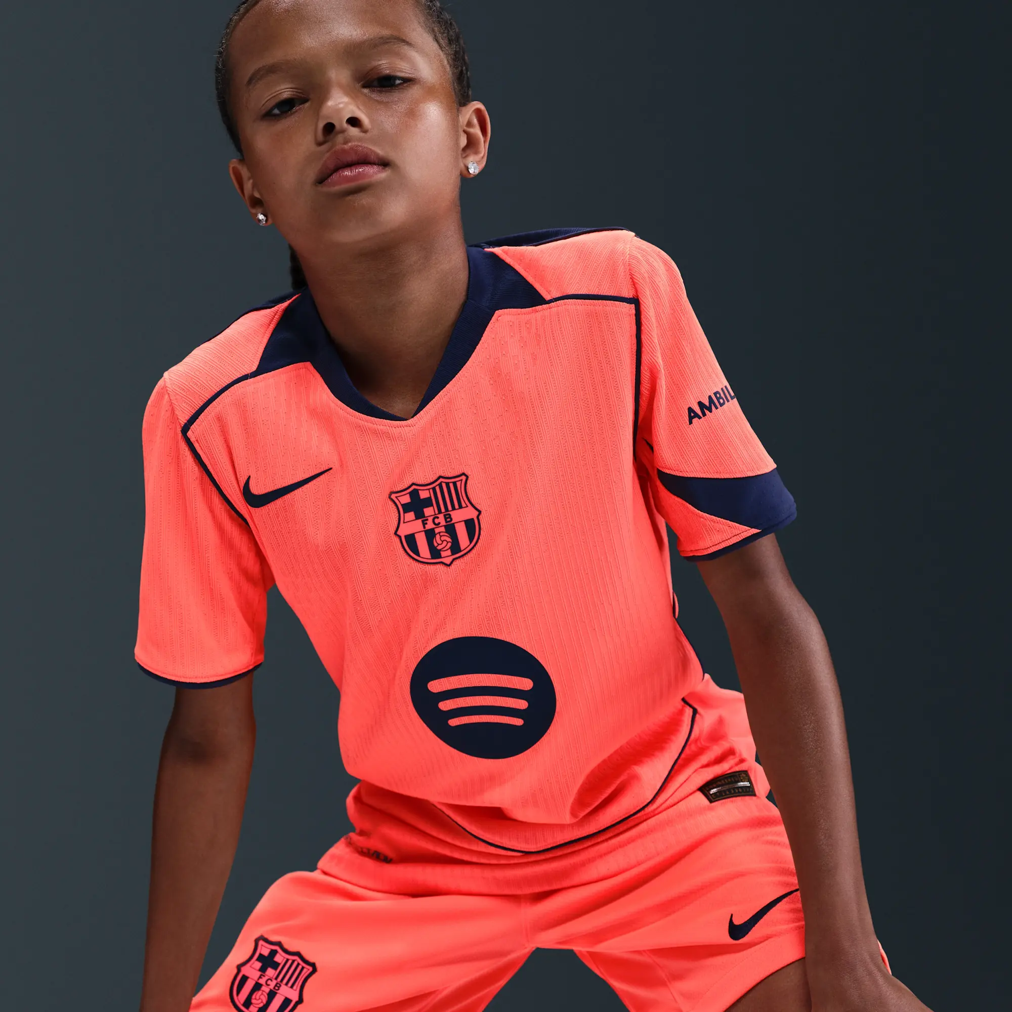 F.C. Barcelona 2025/26 Match Third Nike Dri-FIT ADV Total 90 Football Authentic Shirt - Orange - Sustainable Materials