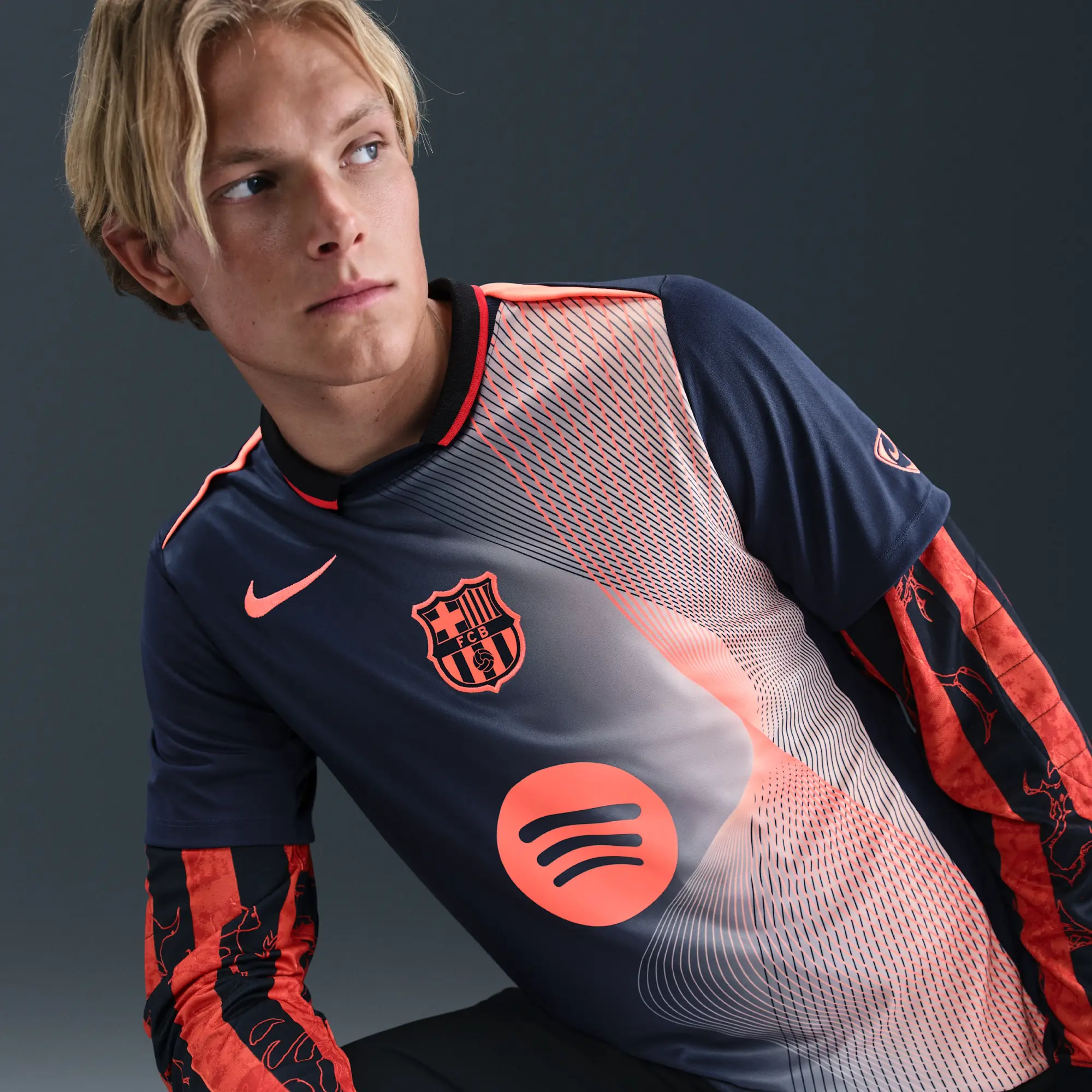 F.C. Barcelona Academy Pro Third Nike Dri-FIT Football Pre-Match Top - Blue - Sustainable Materials