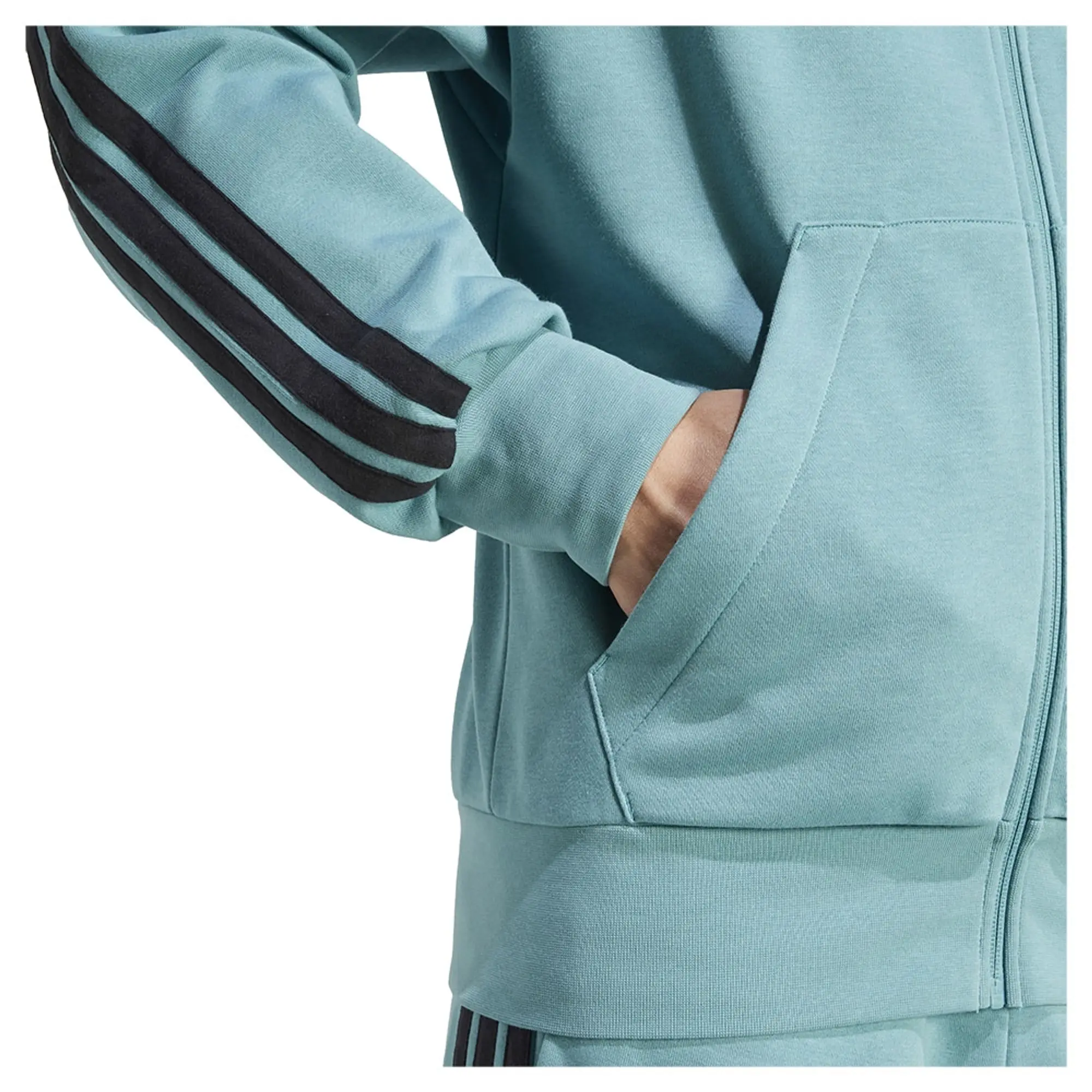 Adidas Essentials 3 Stripes French Terry Full Zip Sweatshirt