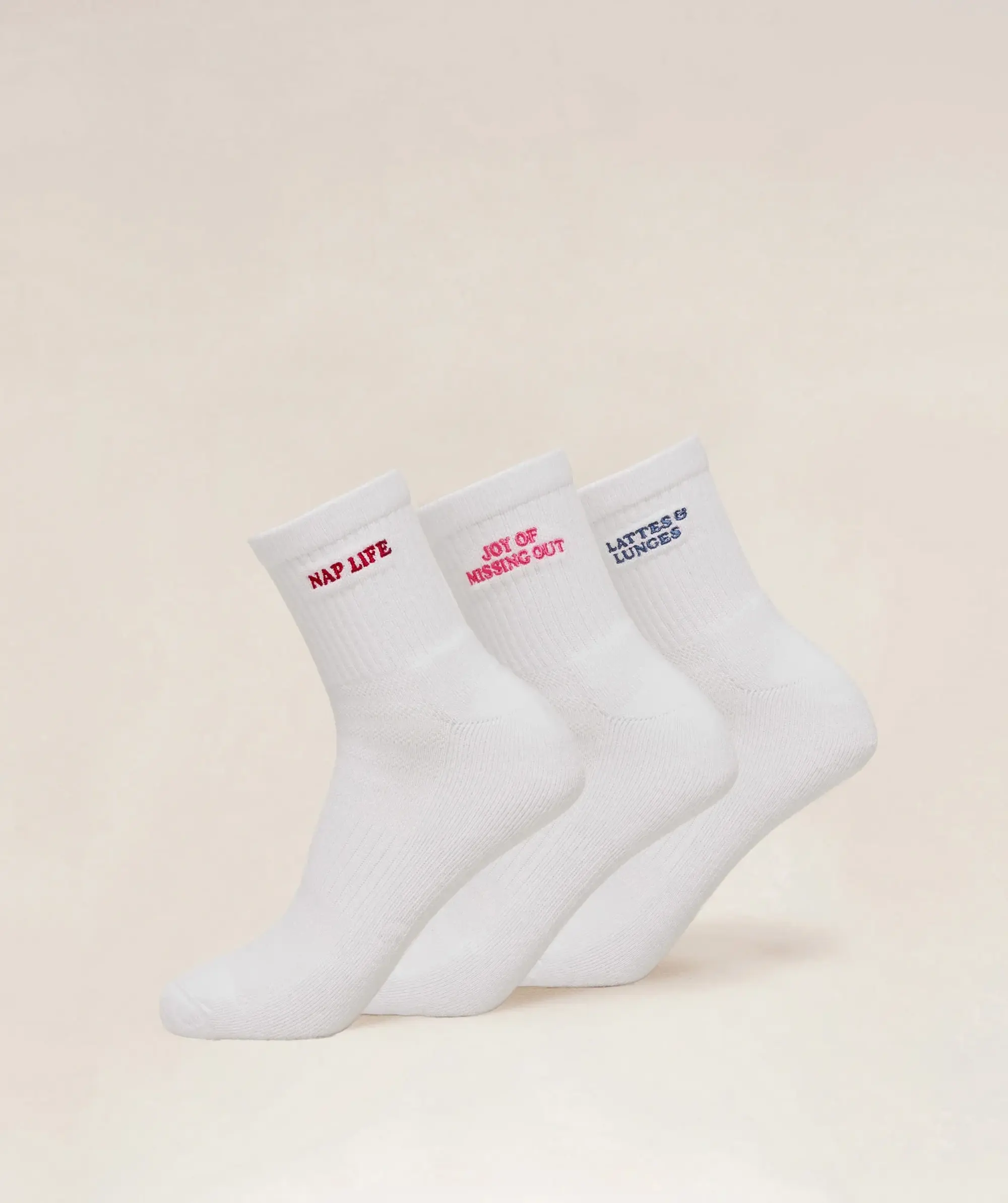  Lattes and Lunges Multi Graphic Midi 3pk - White