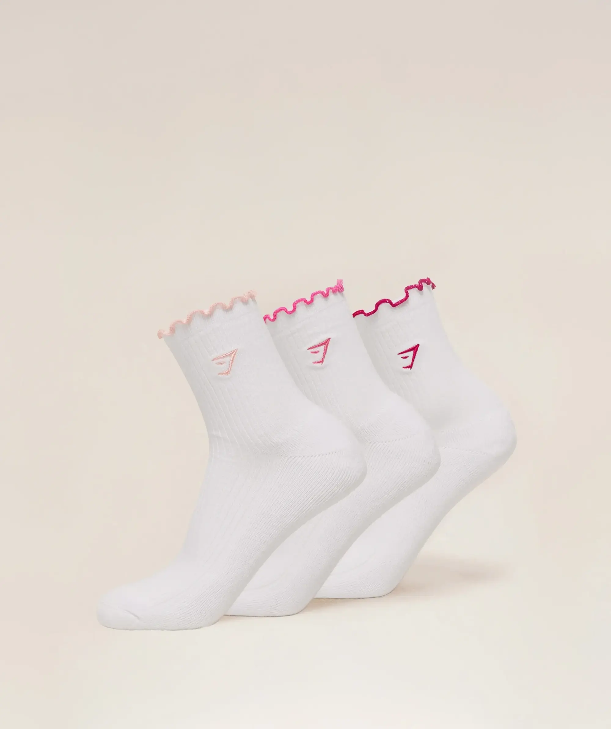  Midi Frill Socks 3pk - Cloud Pink/Energy Pink/Build Pink
