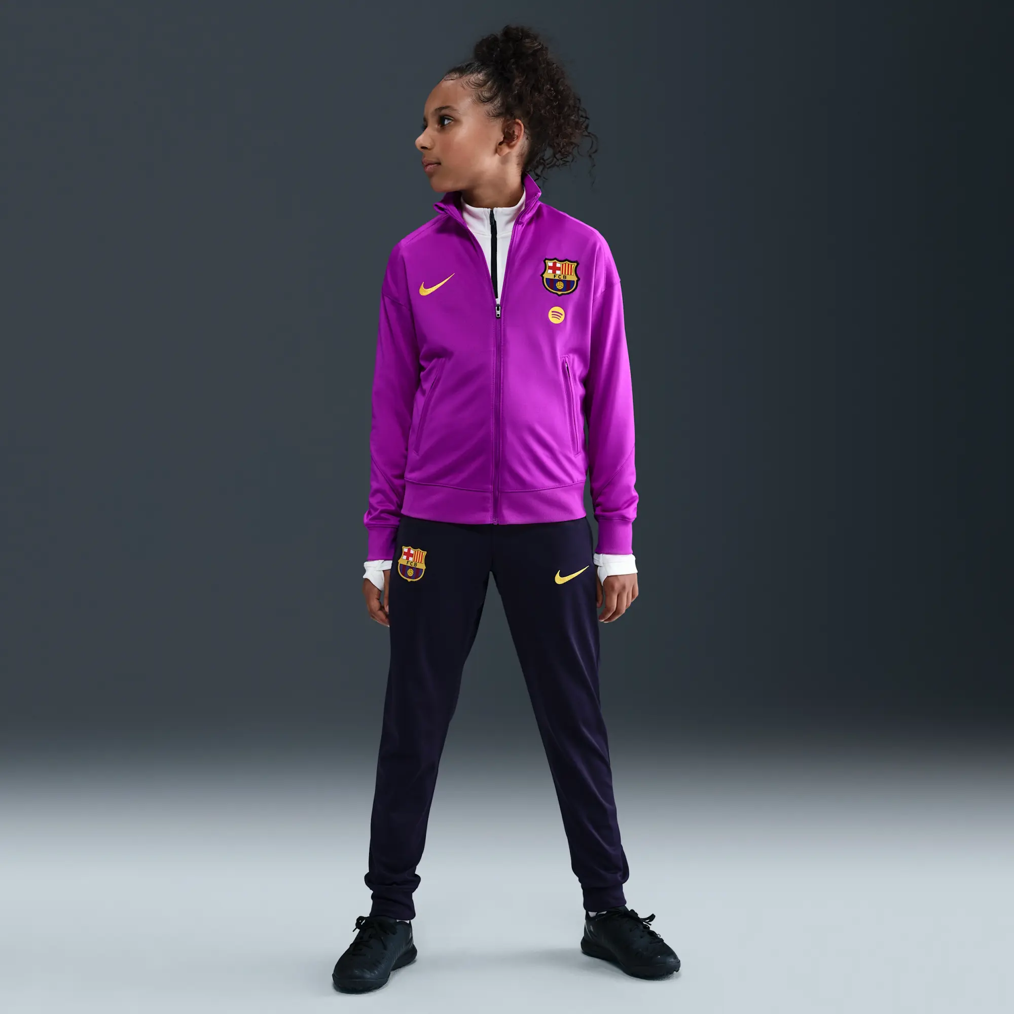 F.C. Barcelona Strike Older Kids' Nike Dri-FIT Football Knit Tracksuit - Purple - Polyester