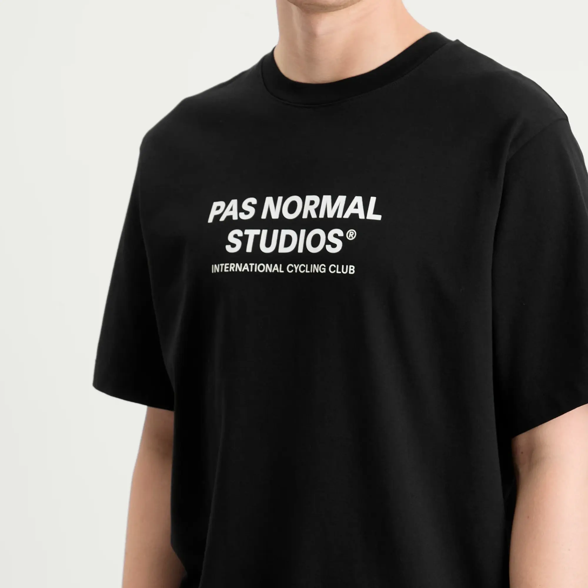 Pas Normal Studios Men's Off-Race Logo T-Shirt Black
