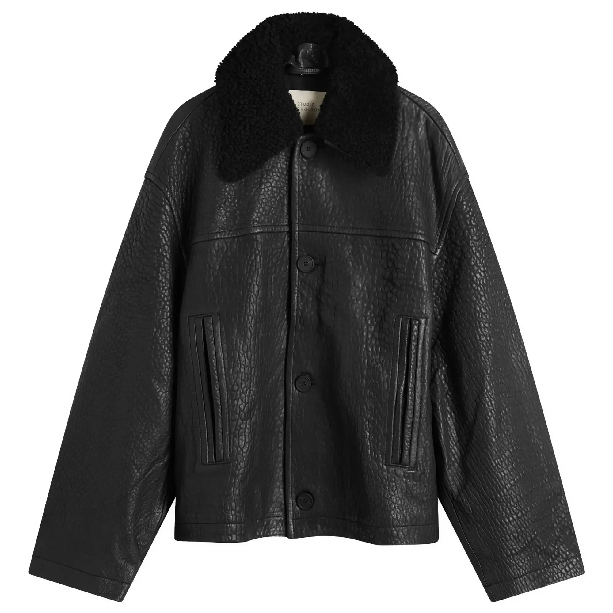 Studio Nicholson Men's Shearling Collar Jacket Black