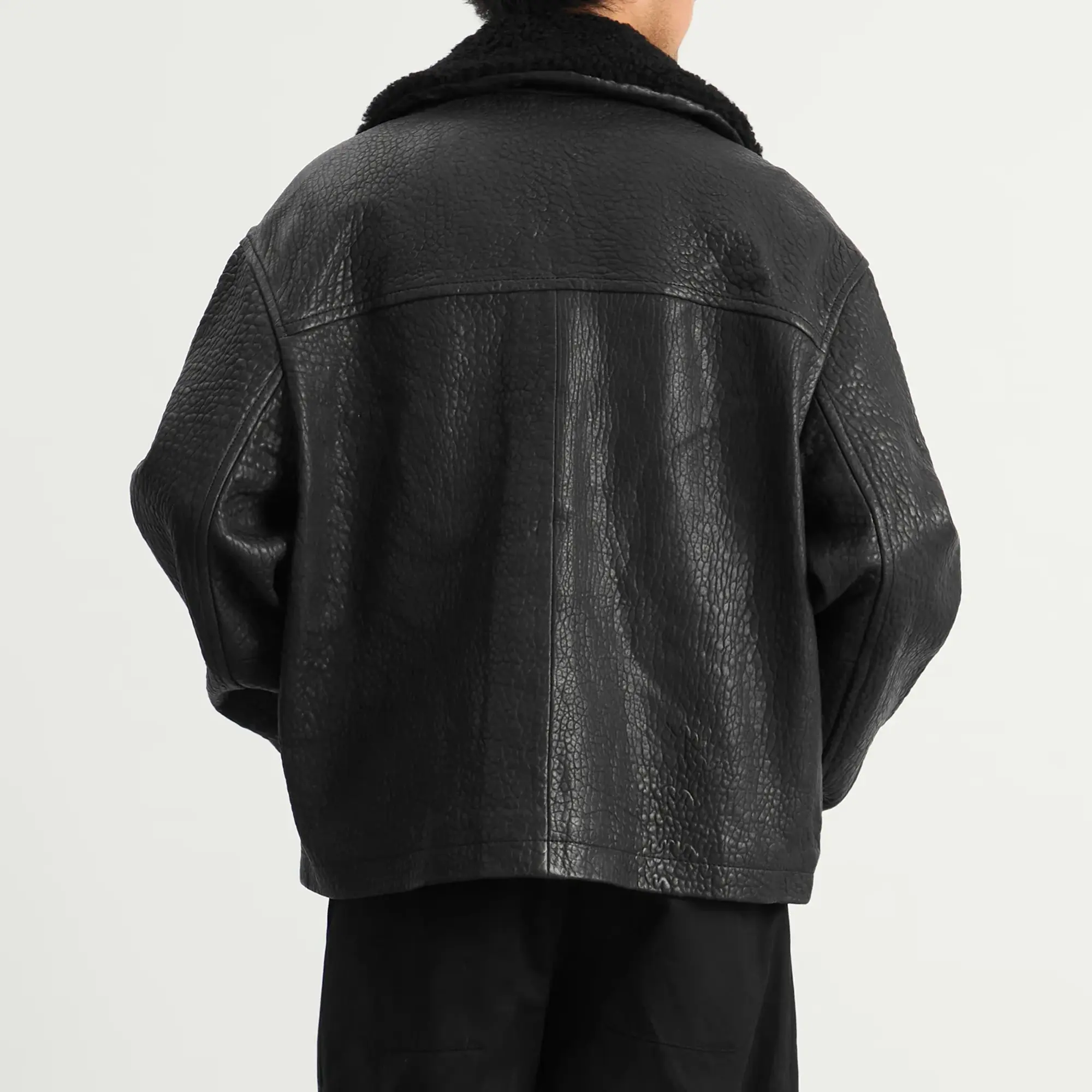 Studio Nicholson Men's Shearling Collar Jacket Black