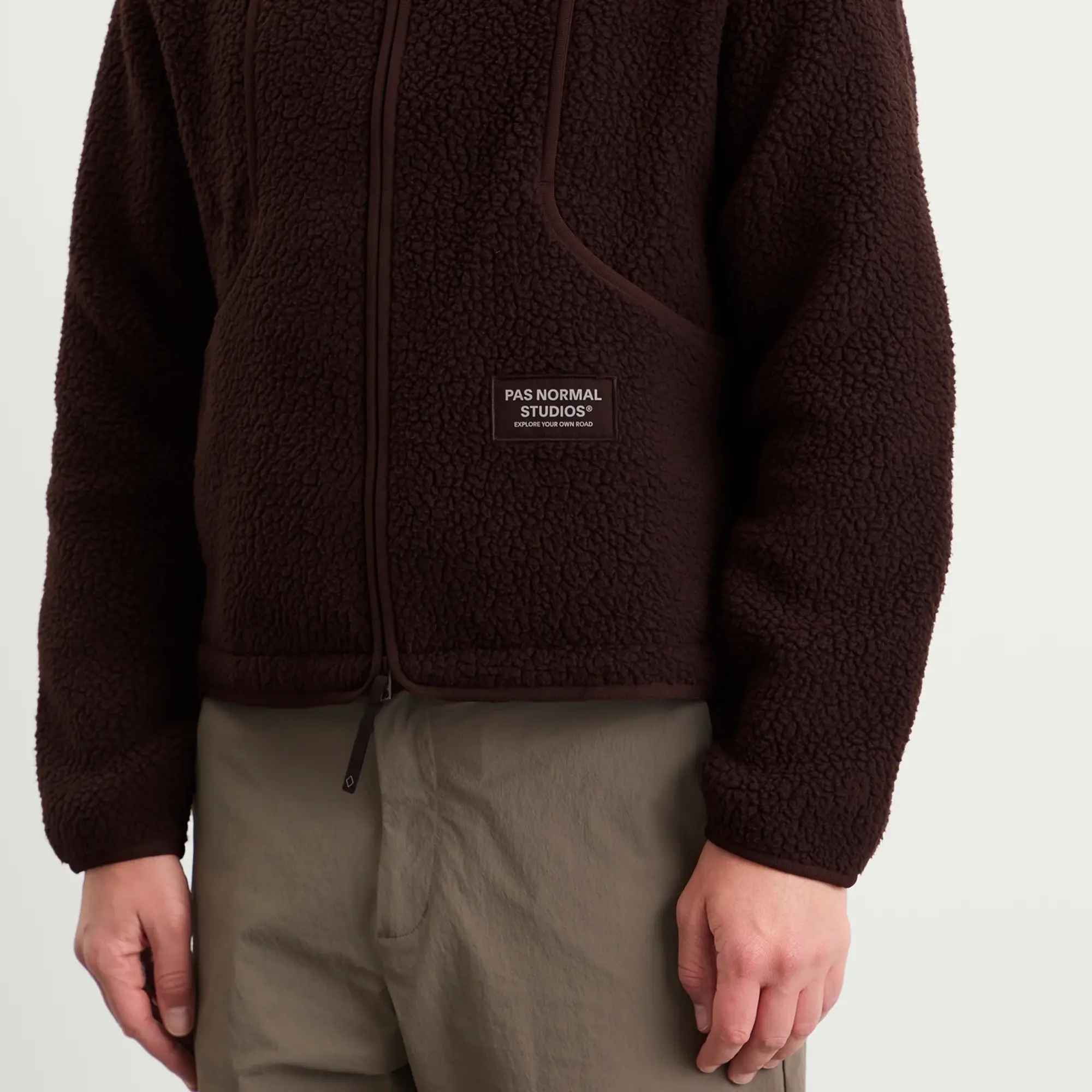 Pas Normal Studios Men's Off-Race Pile Fleece Jacket Light Brown