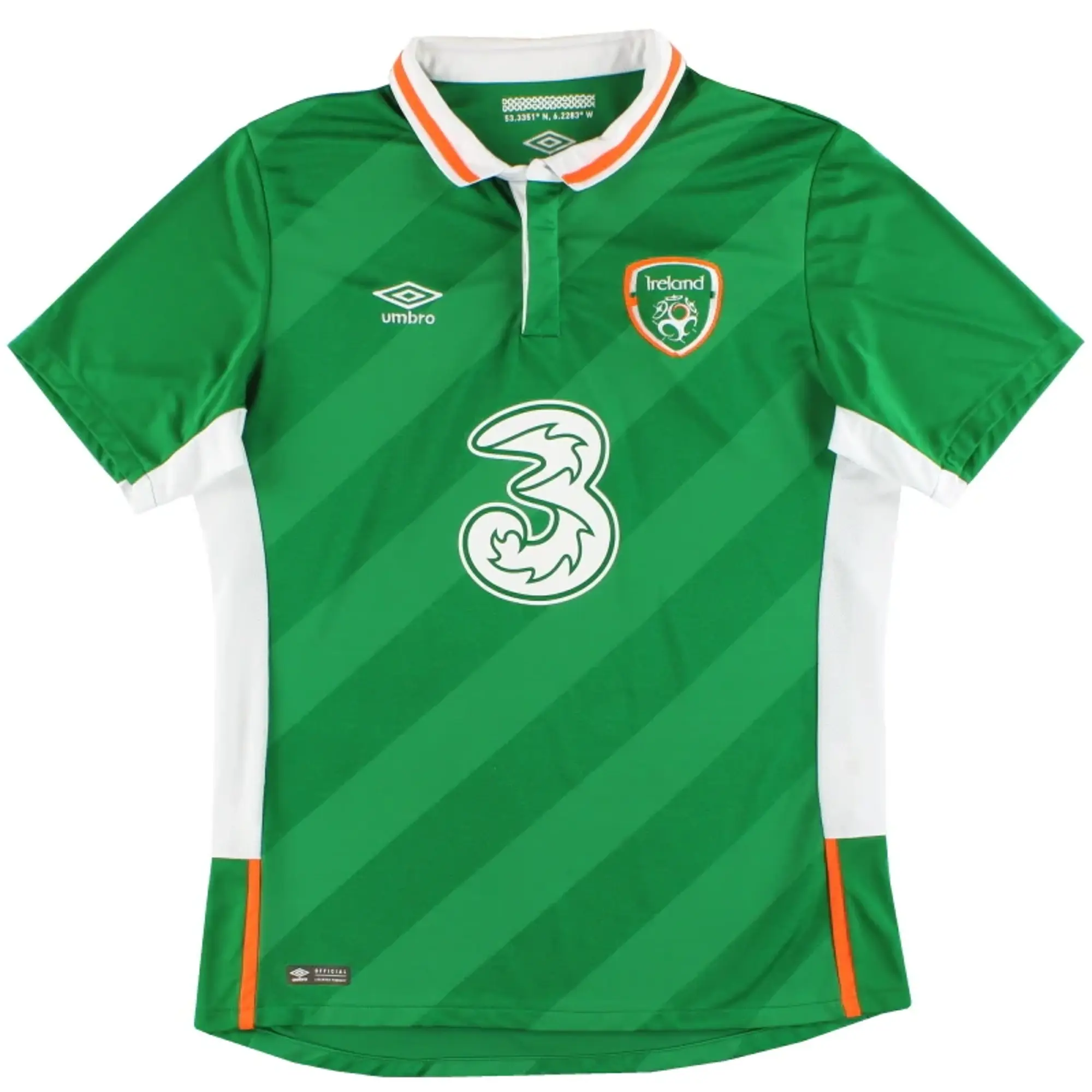 2016-17 Ireland Umbro Home Shirt M - Ireland / Excellent 