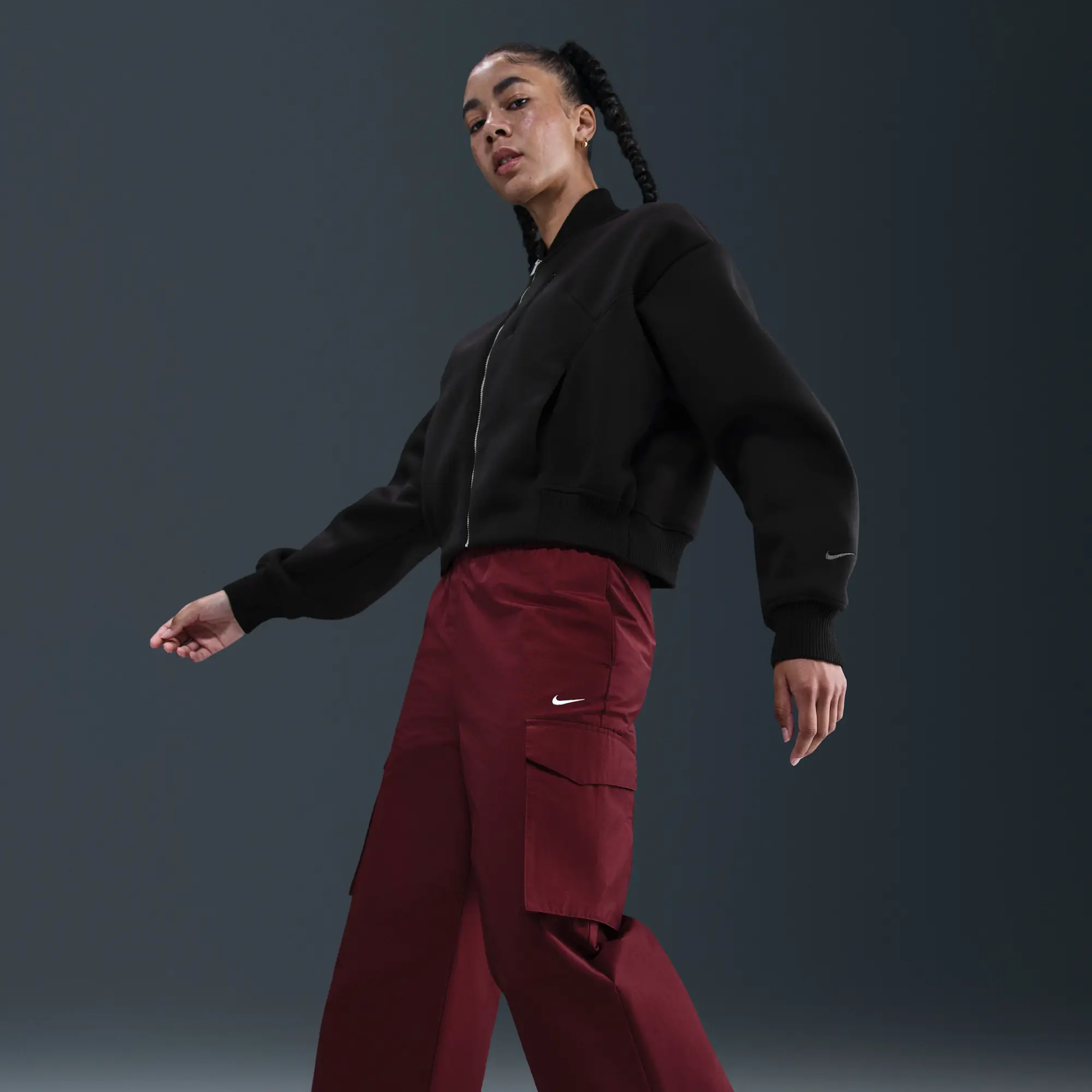 Nike Sportswear Modern Fleece Women's Oversized Destroyer Jacket - Black - Modal/Polyester