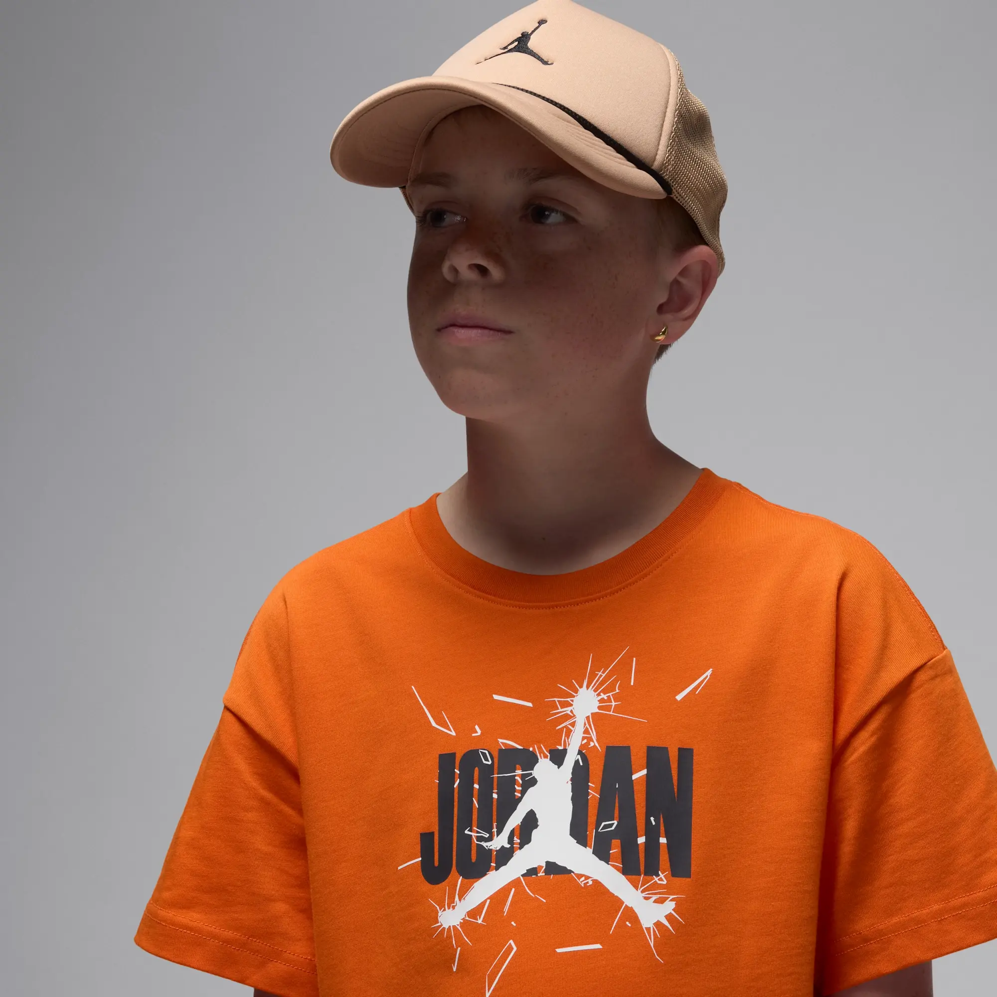 Nike Jordan Older Kids' '85 Shatter T-Shirt - Orange - Cotton