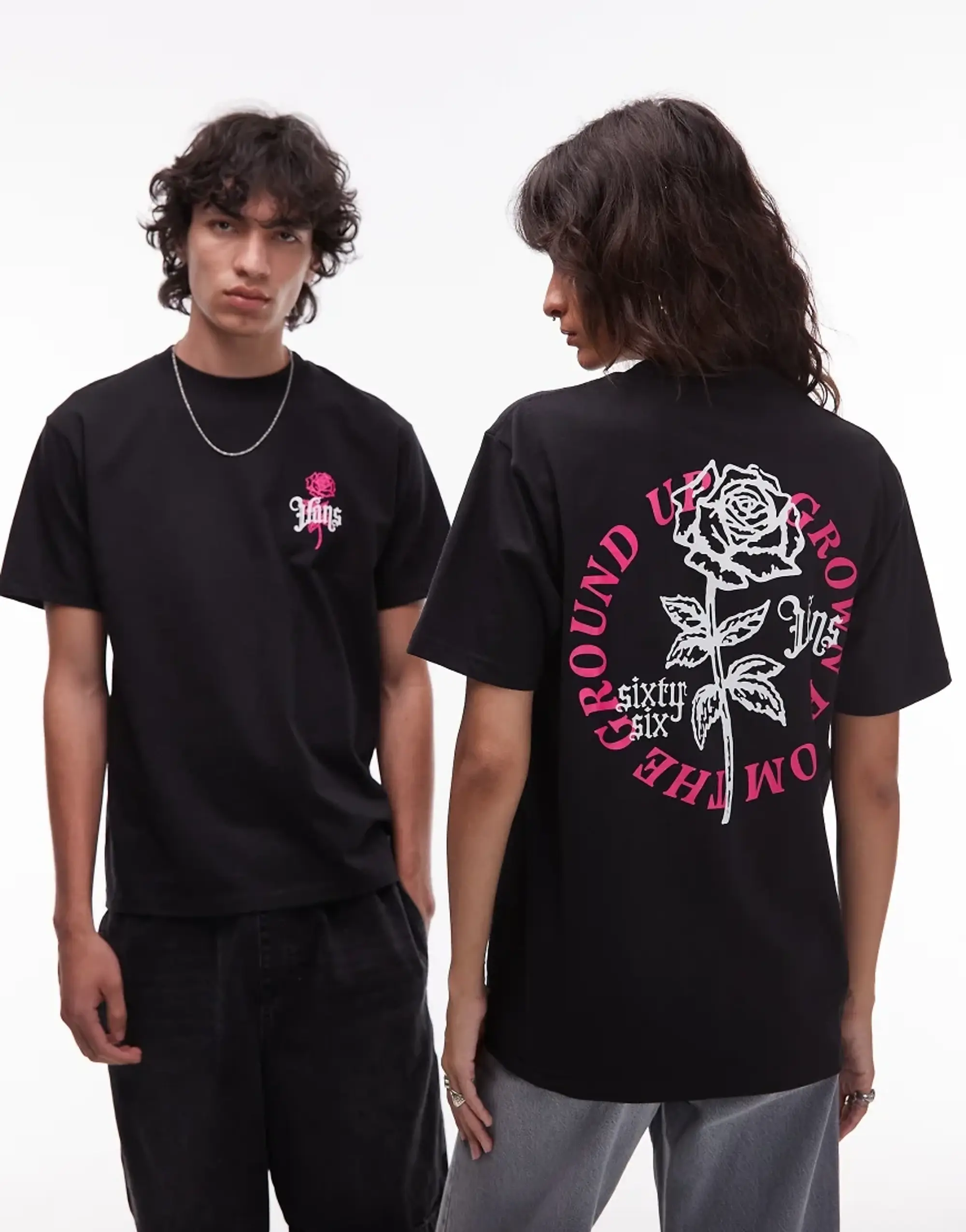 Vans Grown From The Ground Up Graphic Back Print T-Shirt In Black