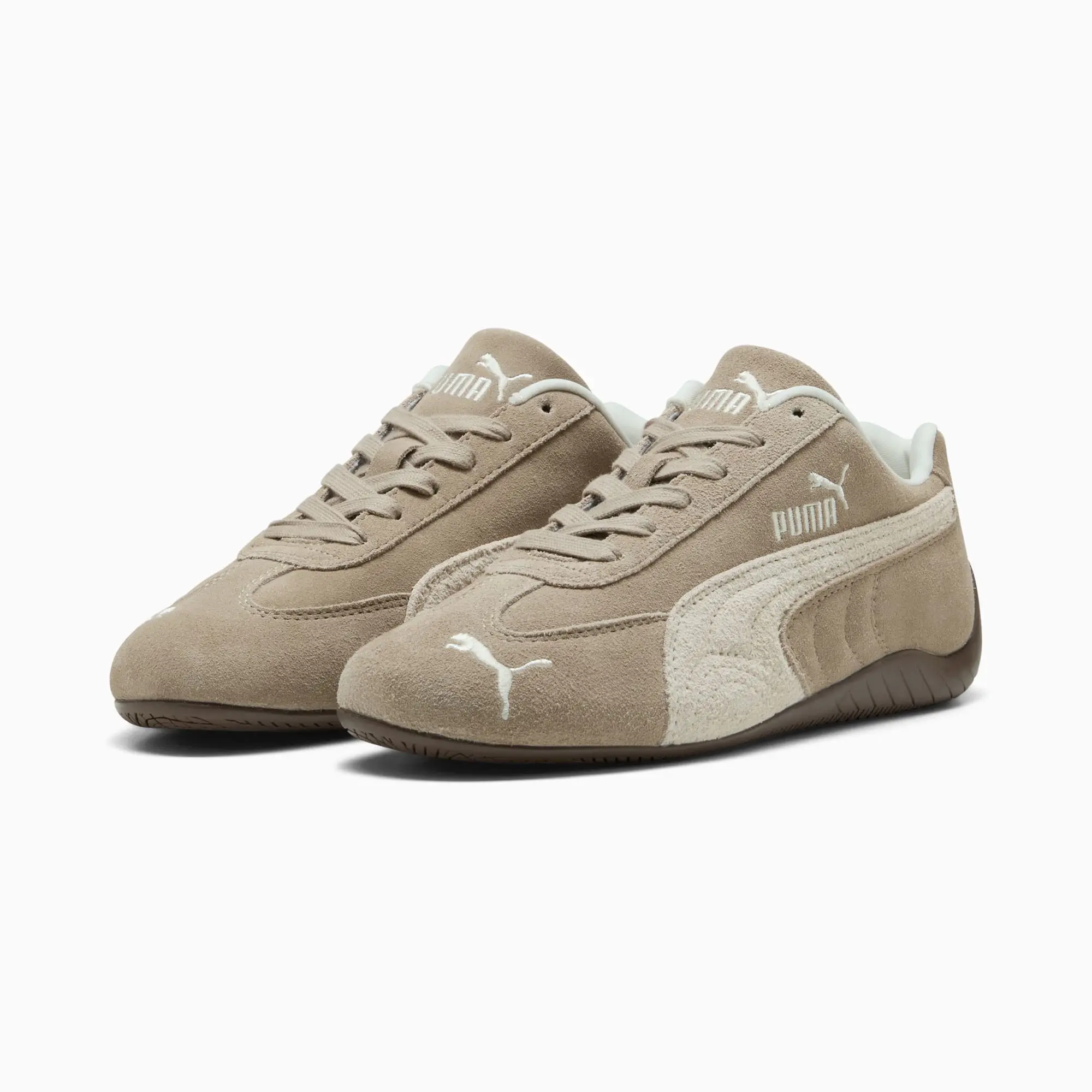 PUMA SpeedCat Elevated Sneakers Women, Ice Coffee/Alpine Snow, size 3