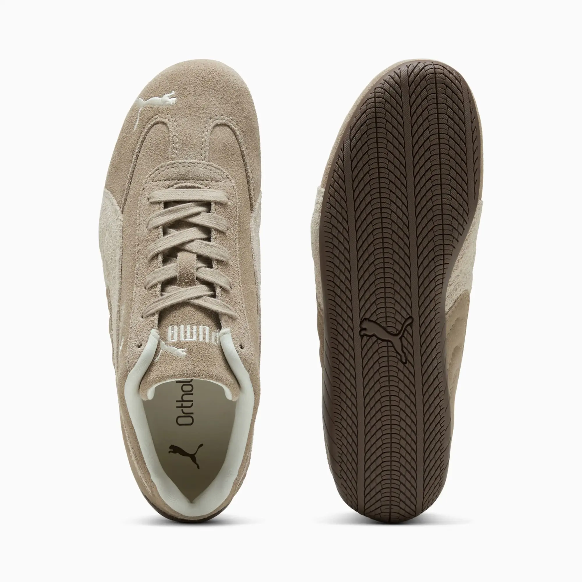 PUMA SpeedCat Elevated Sneakers Women, Ice Coffee/Alpine Snow, size 3