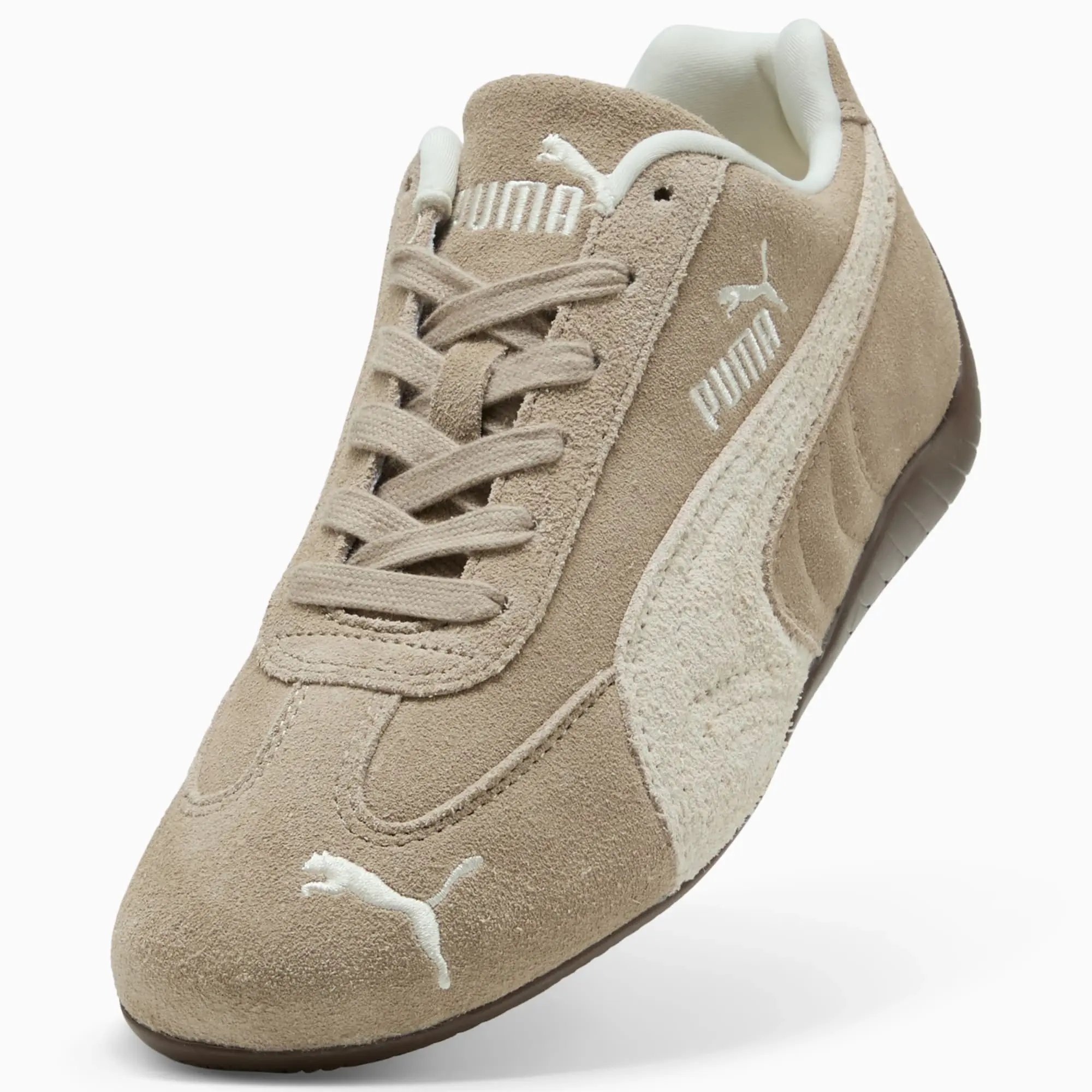 PUMA SpeedCat Elevated Sneakers Women, Ice Coffee/Alpine Snow, size 3