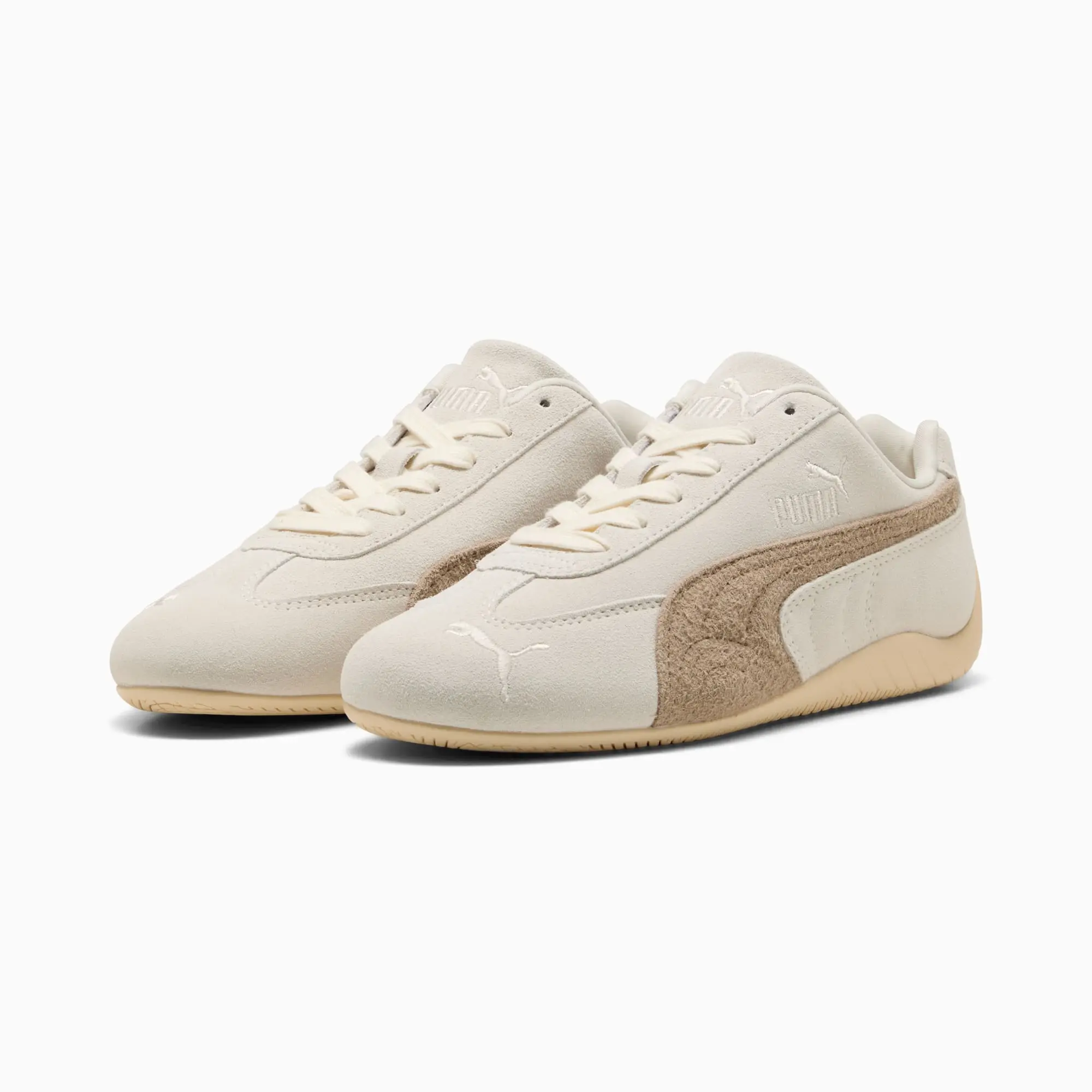 PUMA SpeedCat Elevated Sneakers Women, Warm White/Ice Coffee, size 3