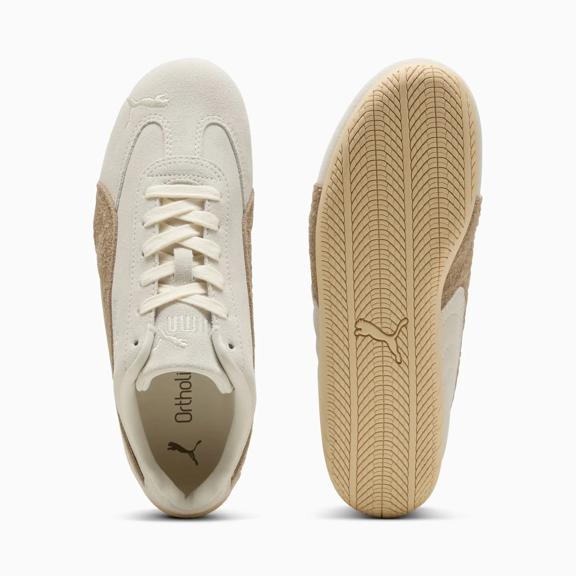 PUMA SpeedCat Elevated Sneakers Women, Warm White/Ice Coffee, size 3