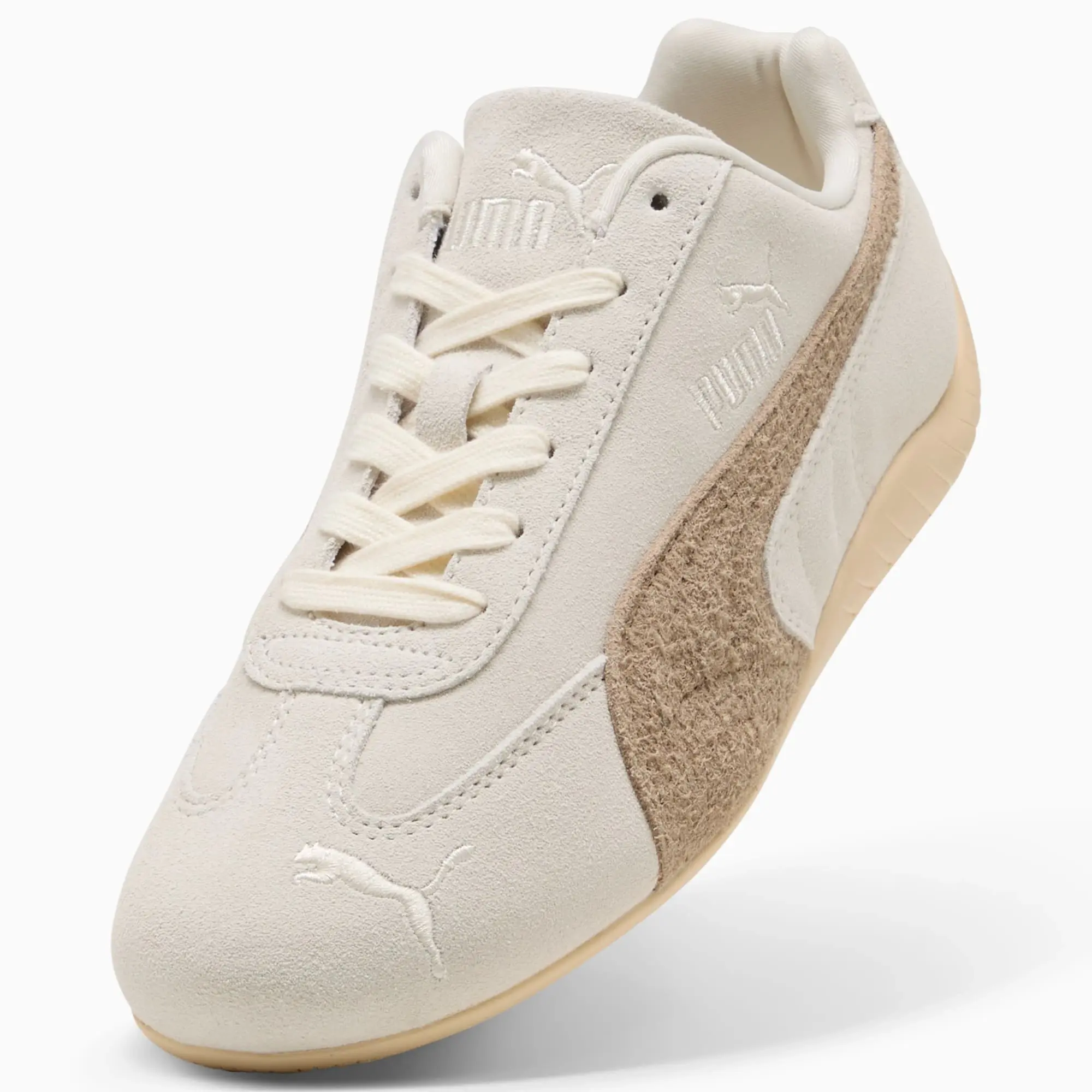 PUMA SpeedCat Elevated Sneakers Women, Warm White/Ice Coffee, size 3