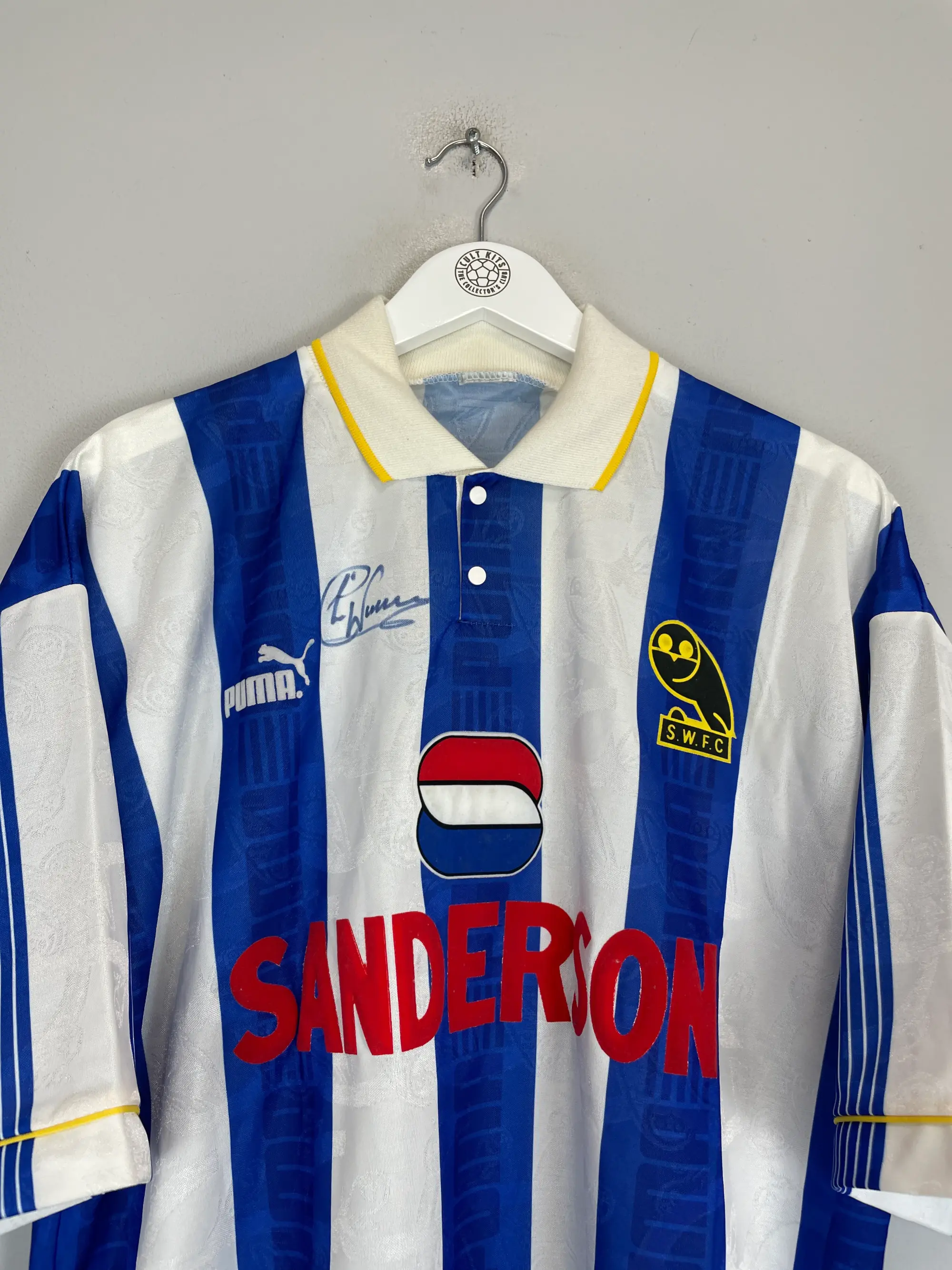 1993/95 SHEFFIELD WEDNESDAY *SIGNED* HOME SHIRT (XL) PUMA | CULT KITS