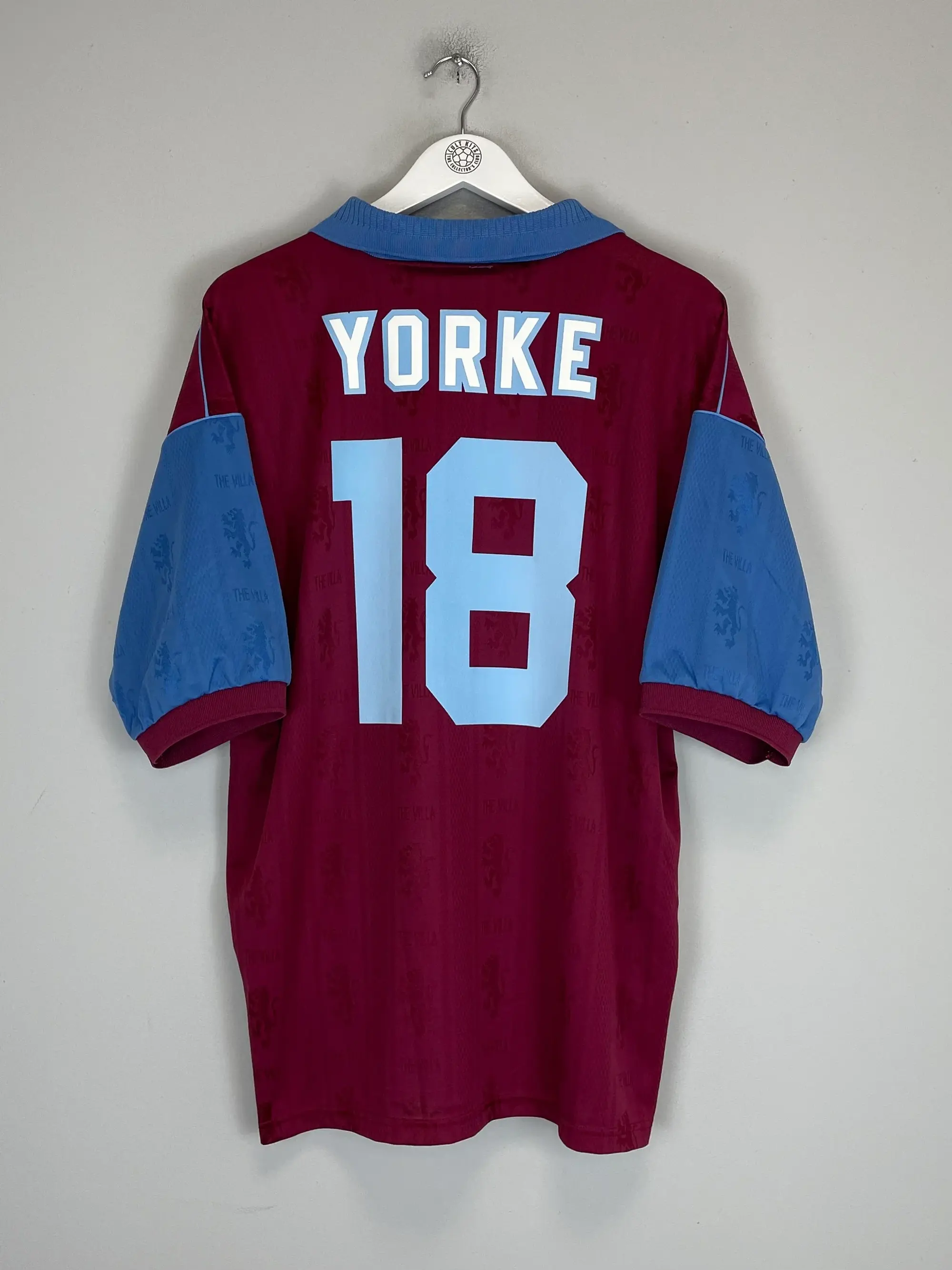 1995/97 ASTON VILLA YORKE #18 *MINT* HOME SHIRT (XL) REEBOK | CULT KITS