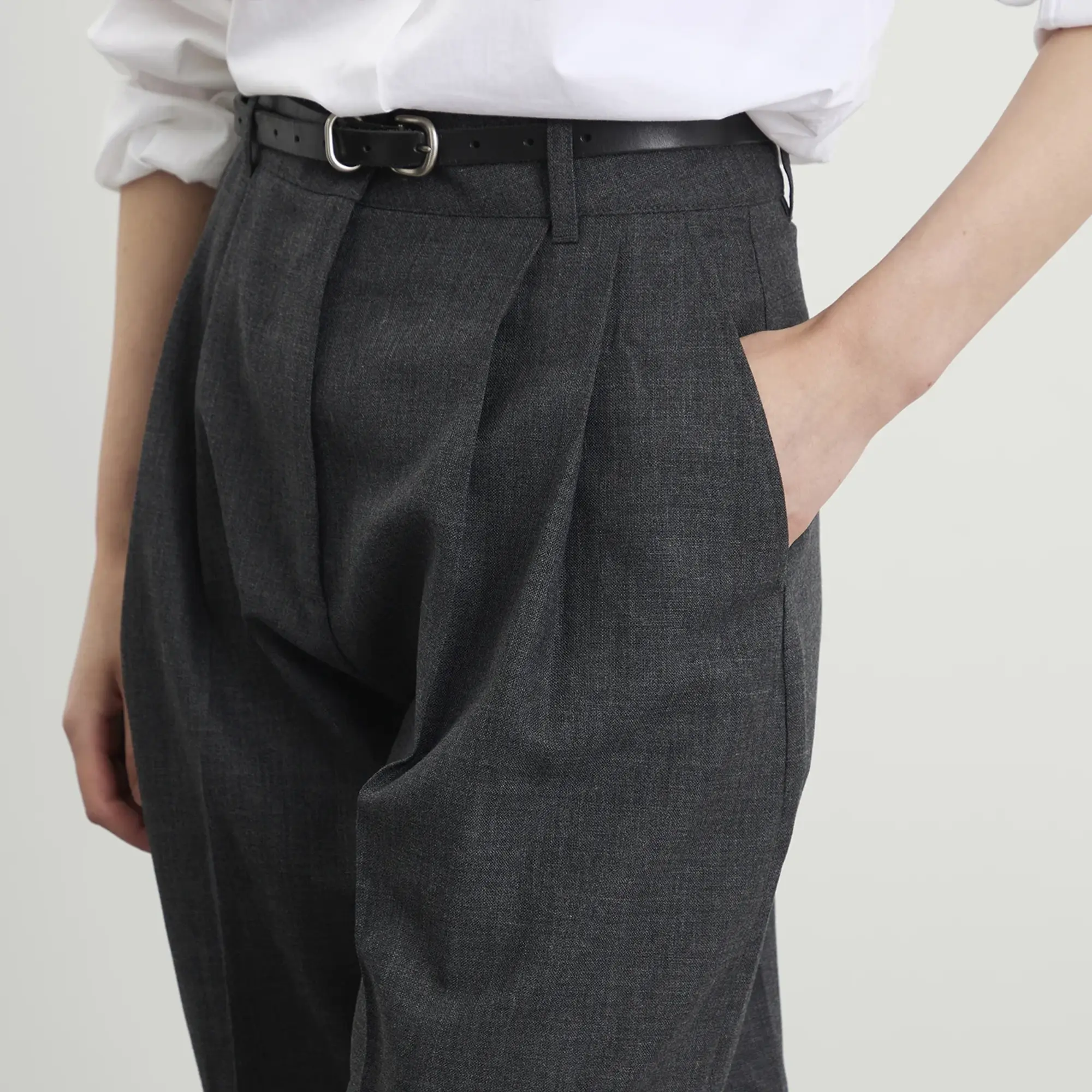 Studio Nicholson Women's Acuna Pleat Trouser Slate Melange