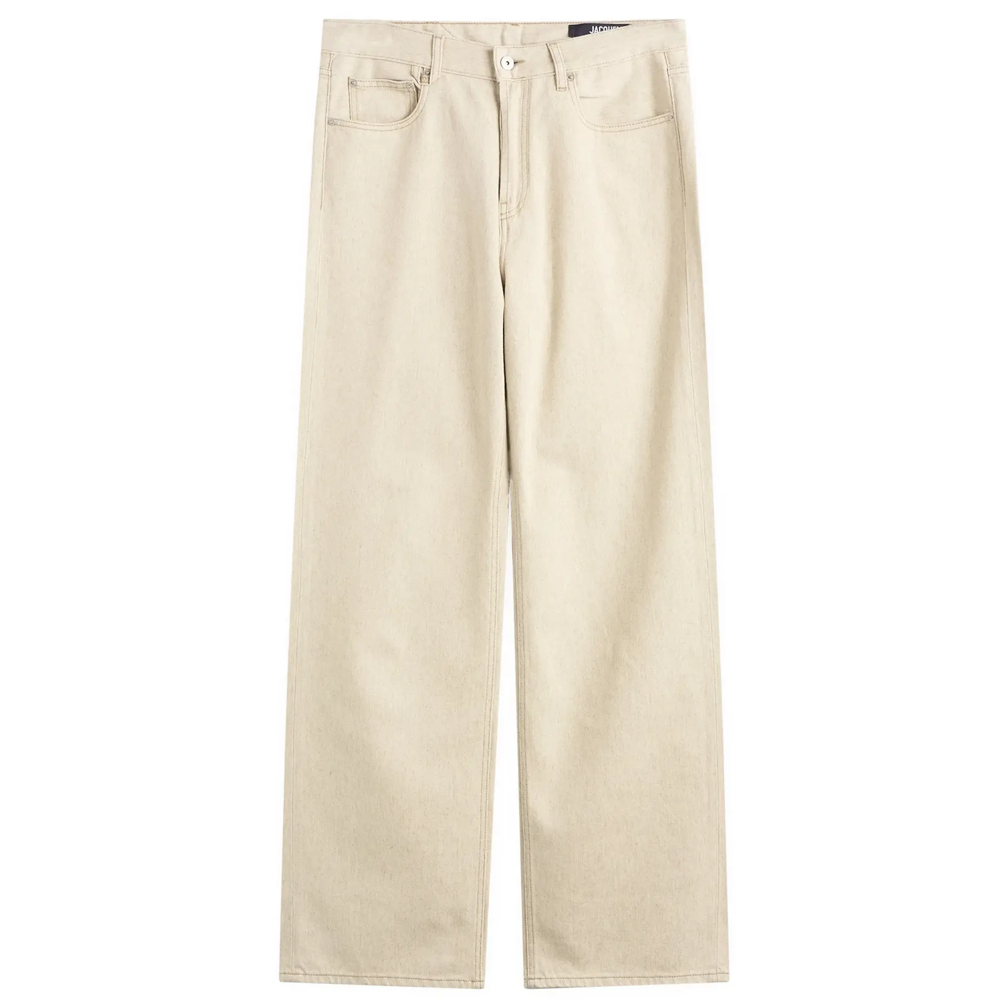 Jacquemus Men's Cotton Hemp 5 Pocket Trousers Light Beige