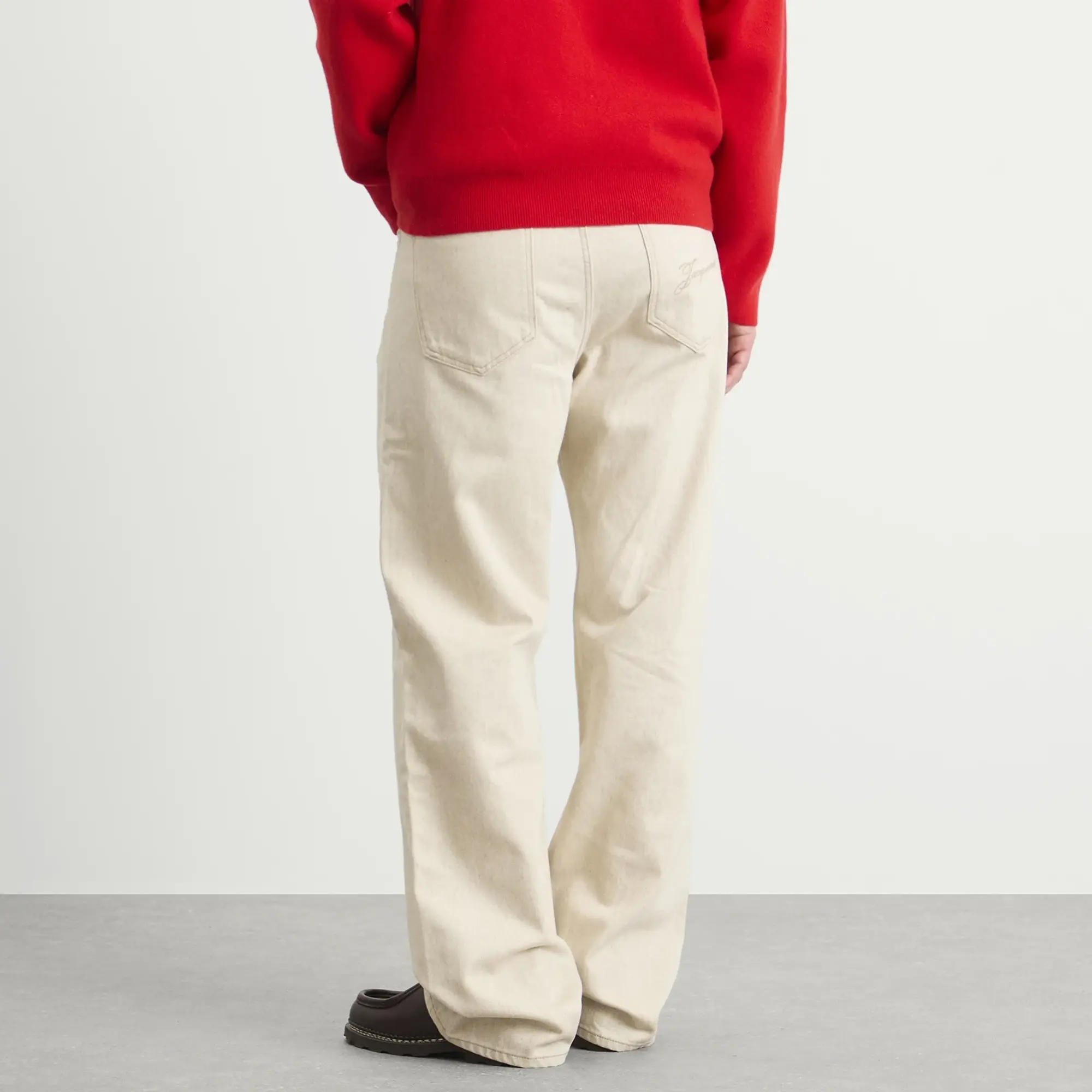 Jacquemus Men's Cotton Hemp 5 Pocket Trousers Light Beige