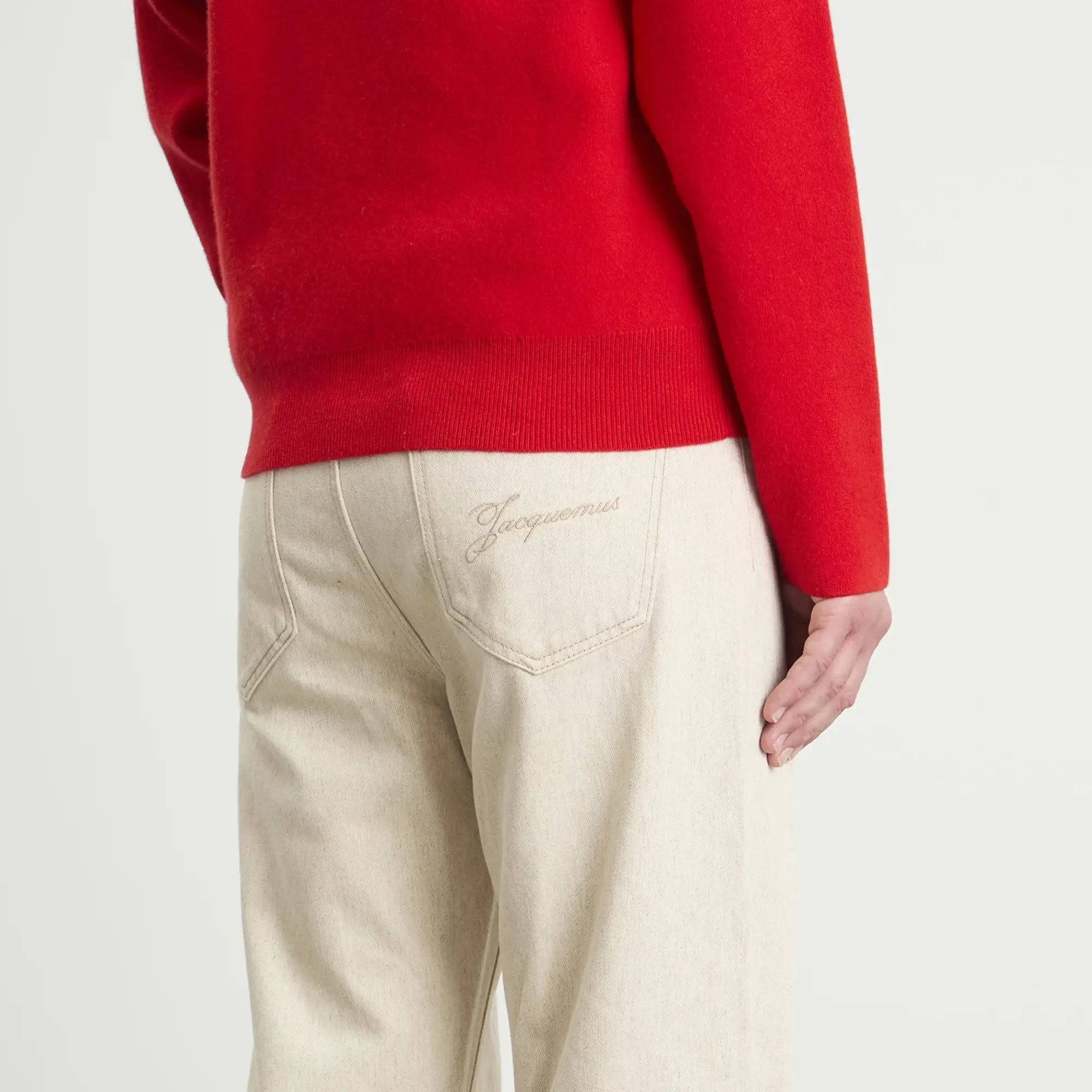 Jacquemus Men's Cotton Hemp 5 Pocket Trousers Light Beige