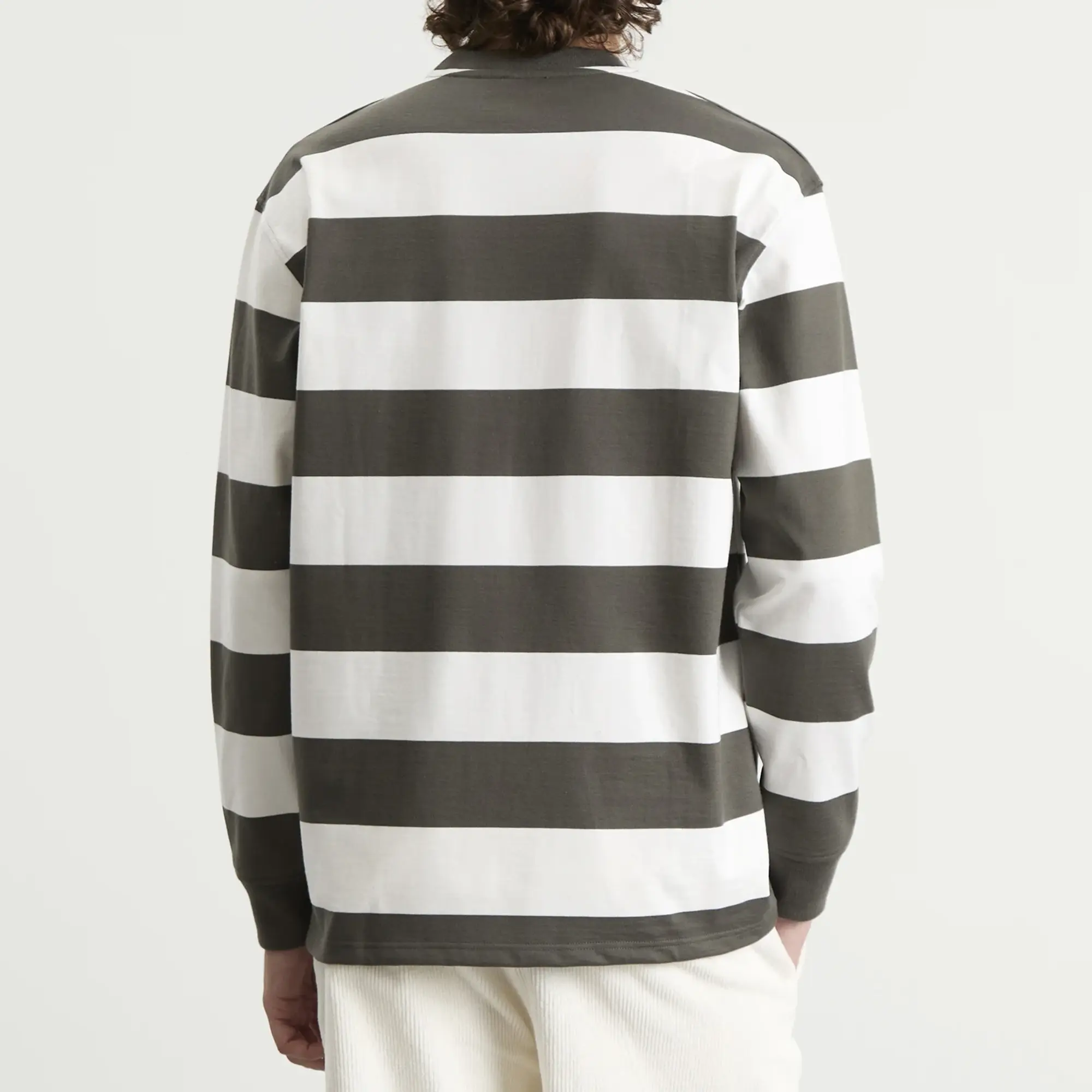Armor-Lux Men's Long Sleeve Wide Stripe T-Shirt Chimera/Milk