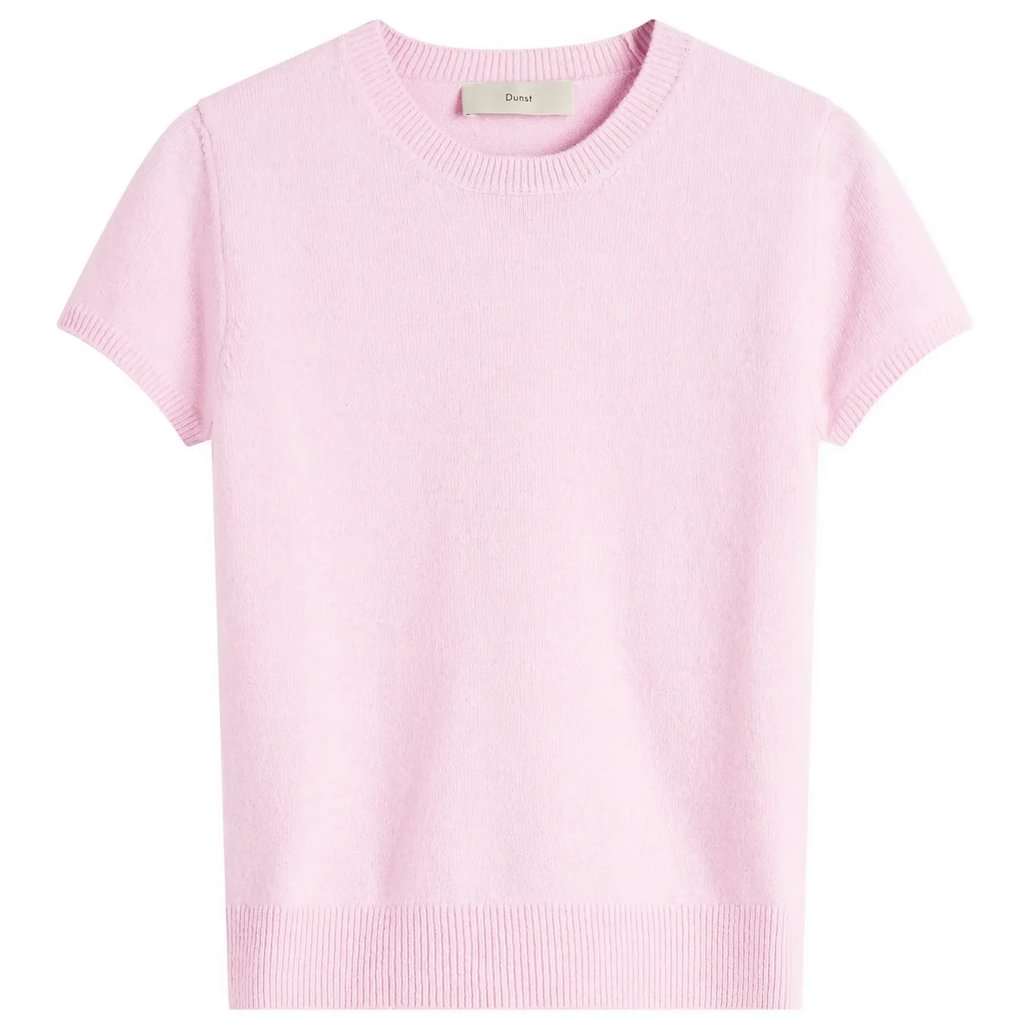 DUNST Women's Fluffy Knitted T-Shirt Soft Pink
