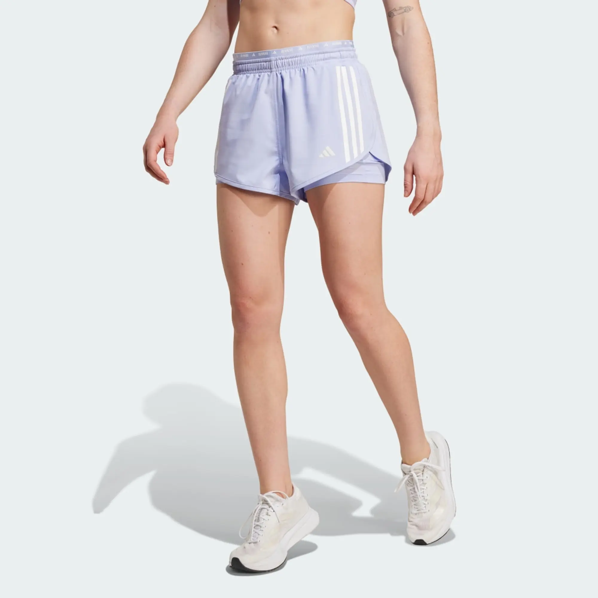 adidas Own the Run 3-Stripes 2-in-1 Shorts