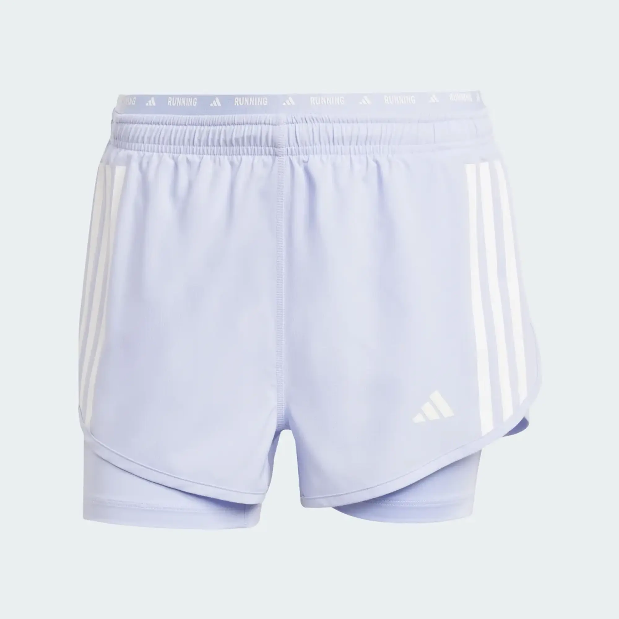 adidas Own the Run 3-Stripes 2-in-1 Shorts