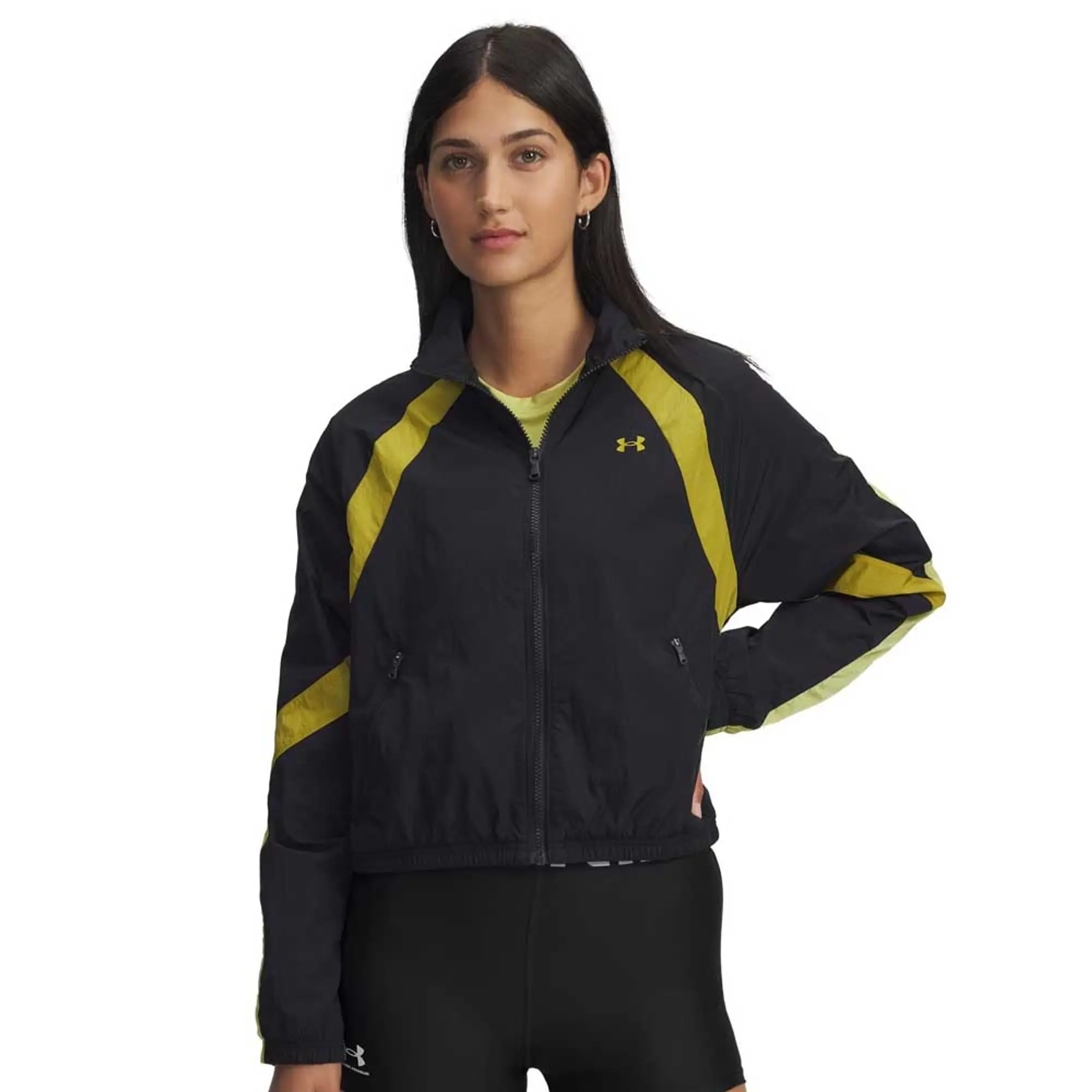 Under Armour  Icon Crinkle Women's Jacket Black / Yellow Shade / Green Legacy L