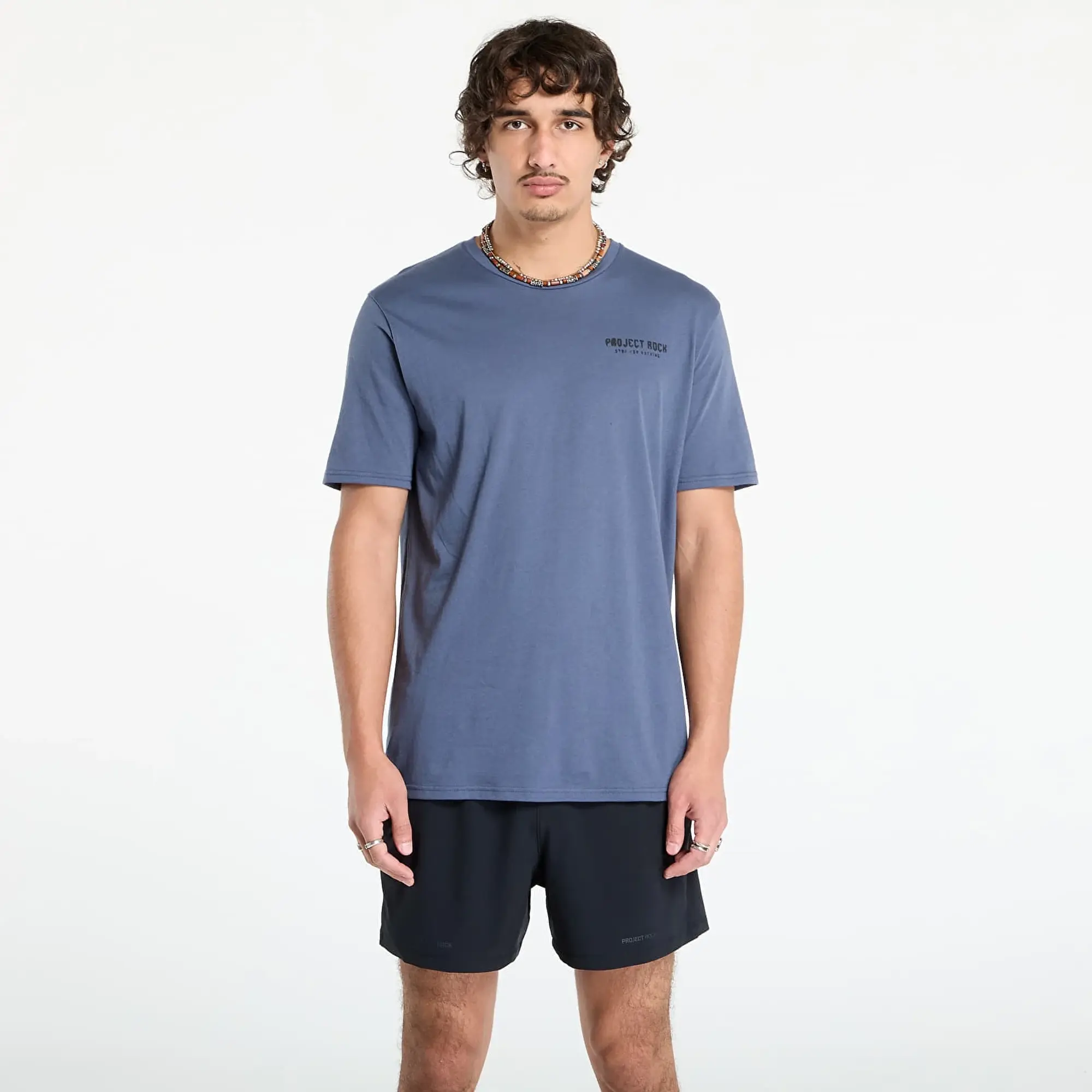 Project Rock Men's Short Sleeve Downpour Gray / Black L