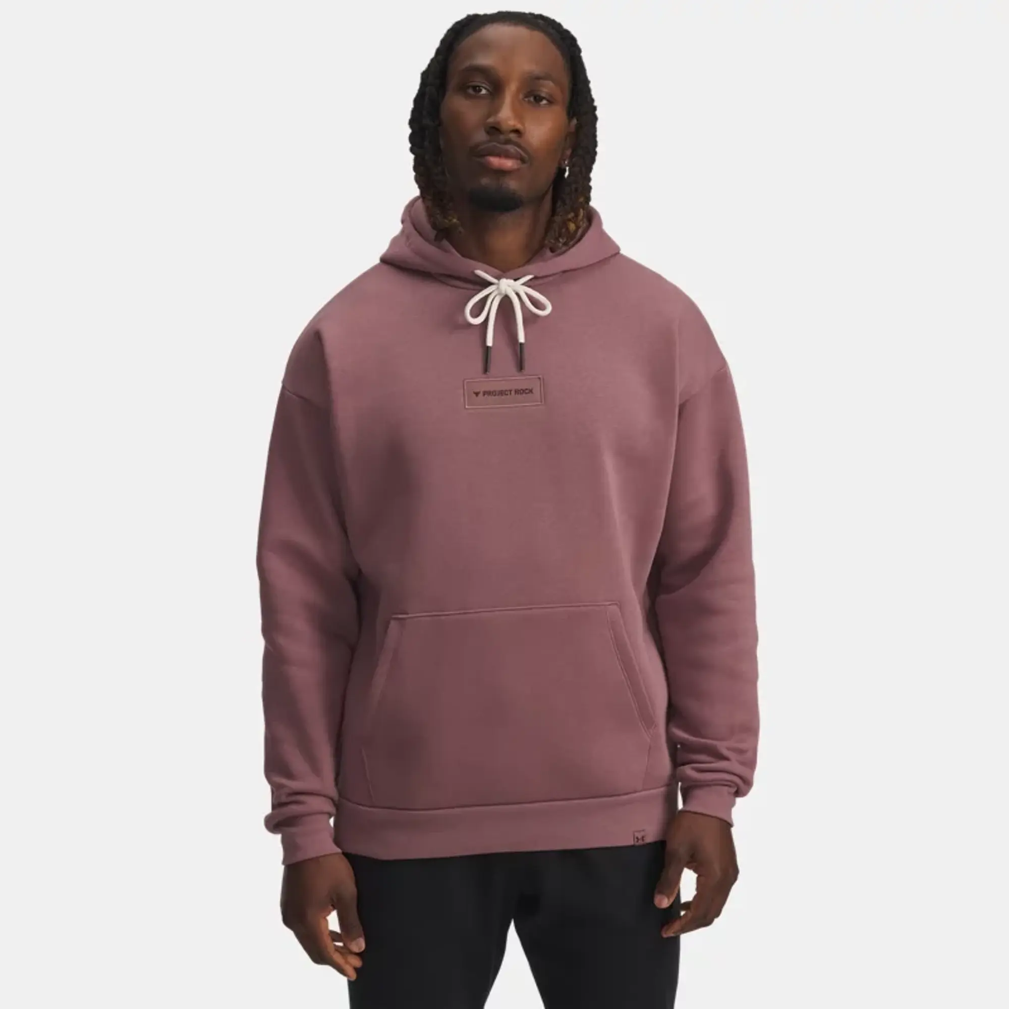Project Rock Icon Fleece Men's Hoodie Maroon Mist / Maroon Mist L