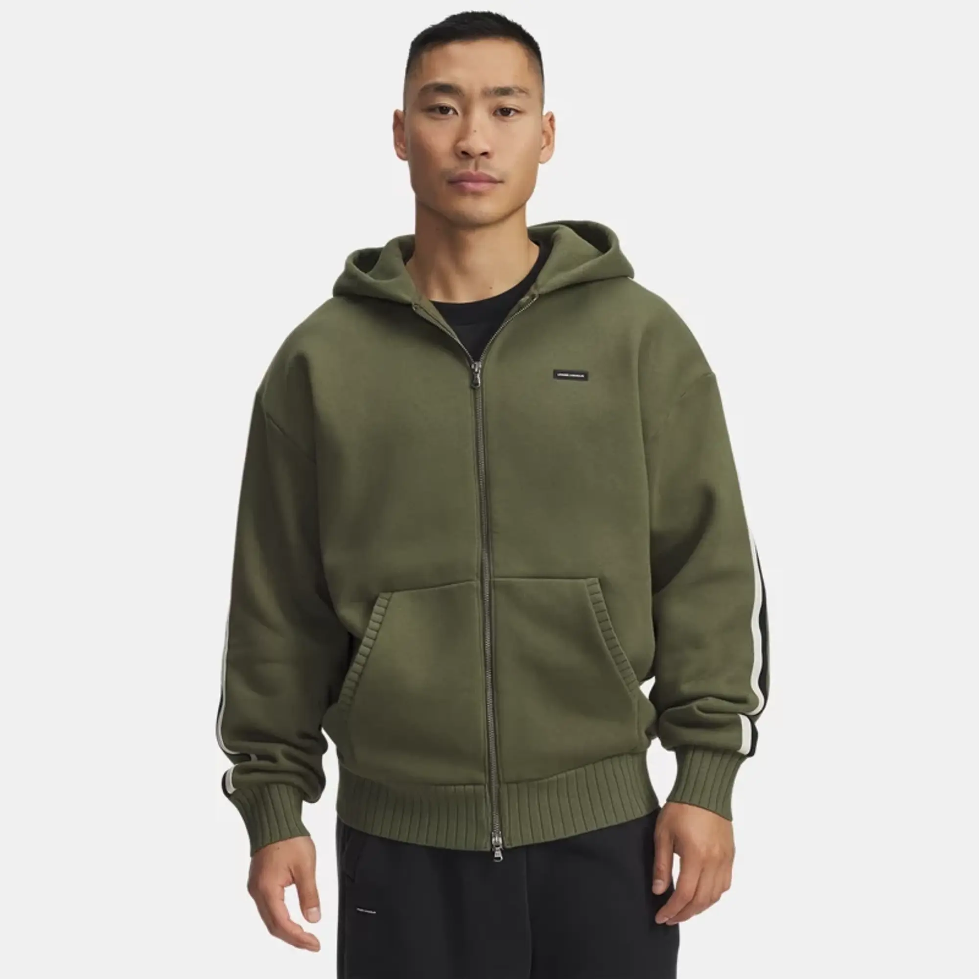 Under Armour  Icon Heavyweight Rib Men's Full Zip Marine OD Green / White L