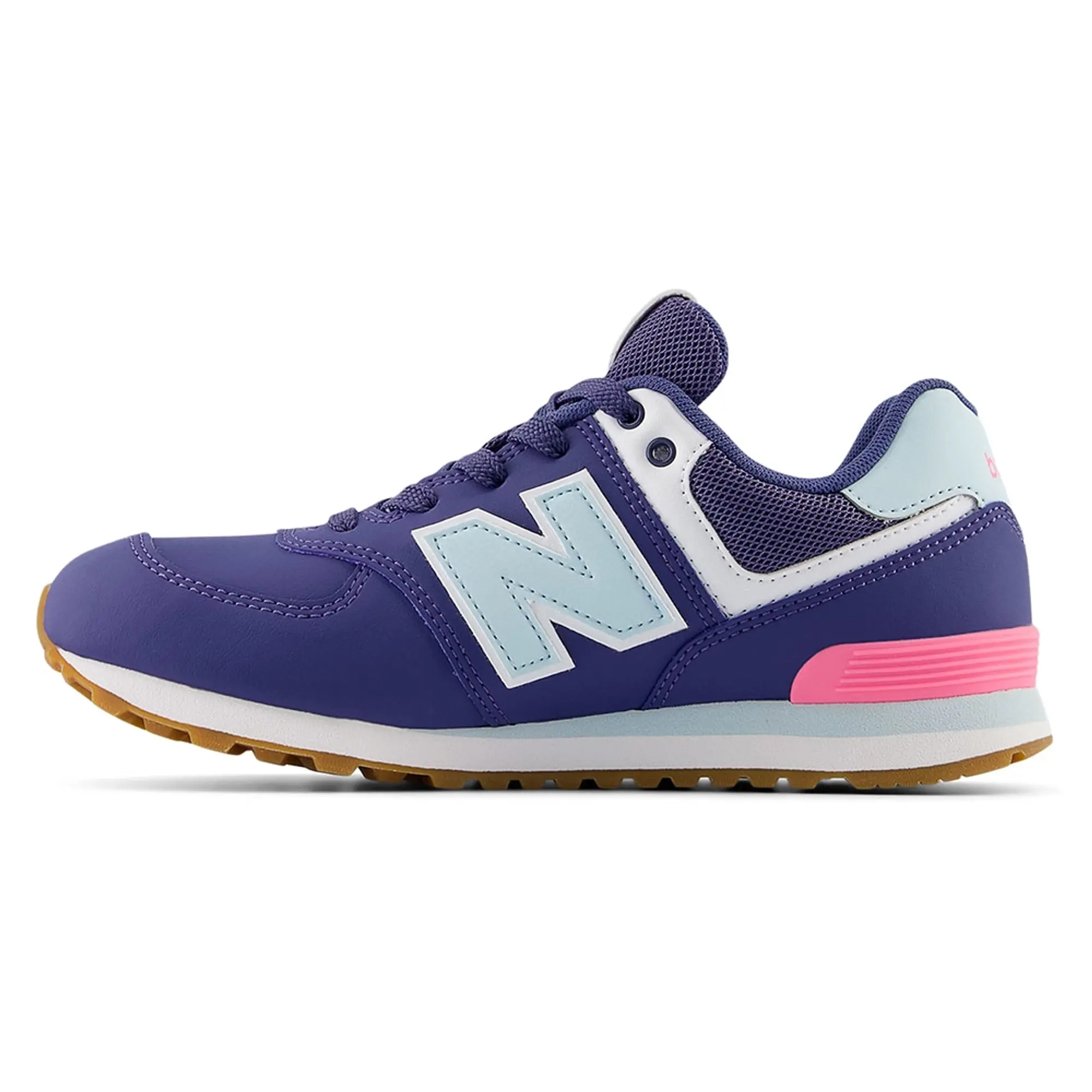New Balance Kids' 574 LACE in Blue Leather