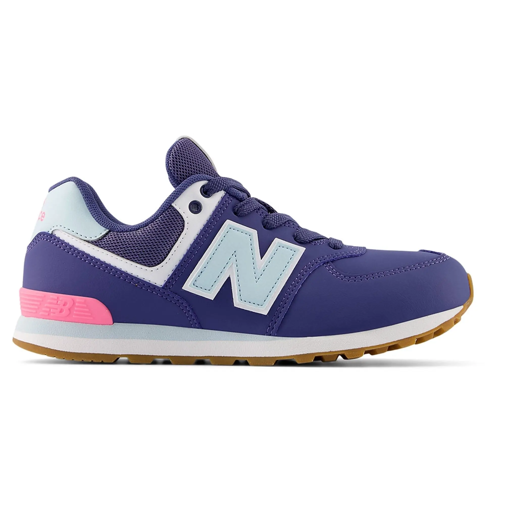 New Balance Kids' 574 LACE in Blue Leather