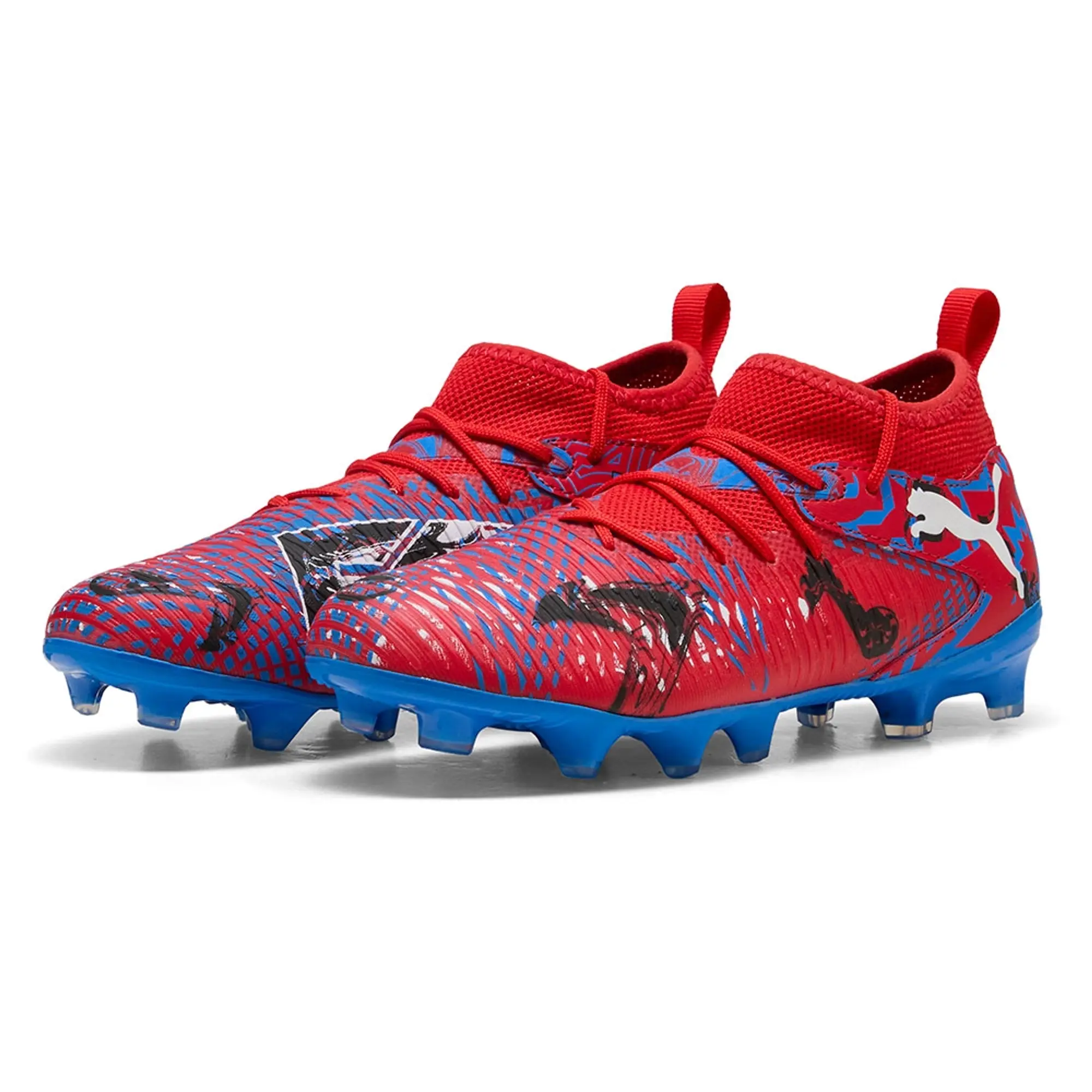 PUMA Future 8 Match Playmakers FG/AG Football Boots Youth, Red/Black/Ultra Blue