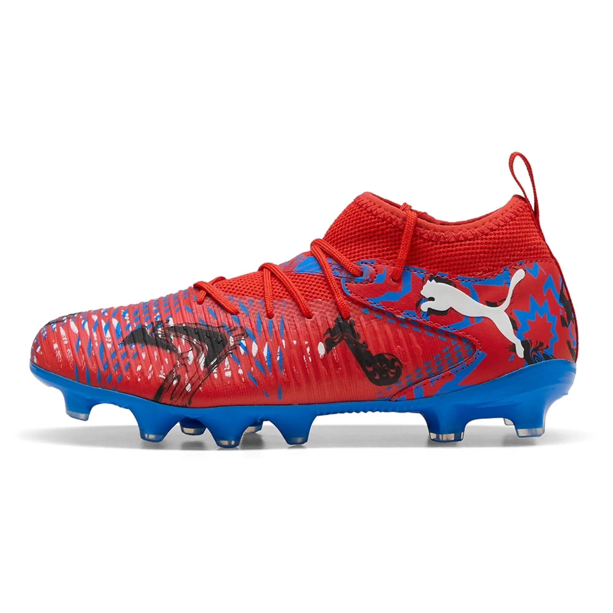 PUMA Future 8 Match Playmakers FG/AG Football Boots Youth, Red/Black/Ultra Blue