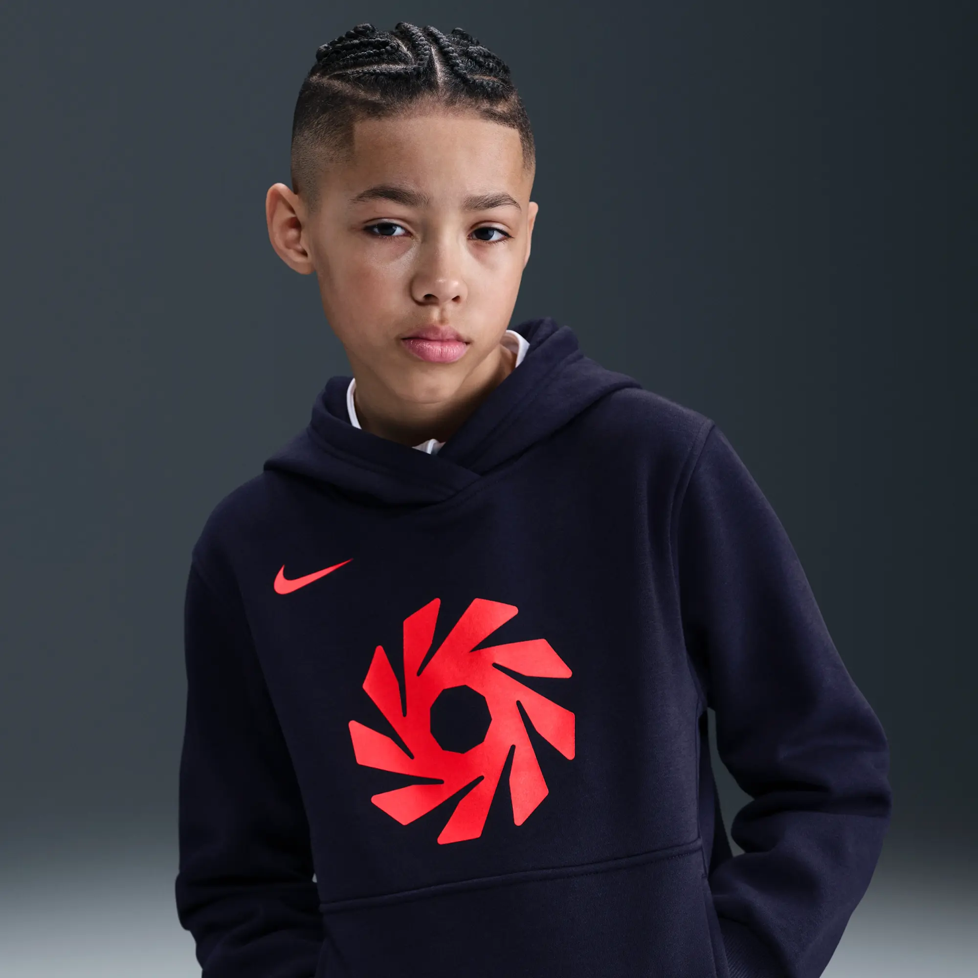 Nike Erling Haaland Club Fleece Older Kids' Football Hoodie - Blue - Cotton/Polyester