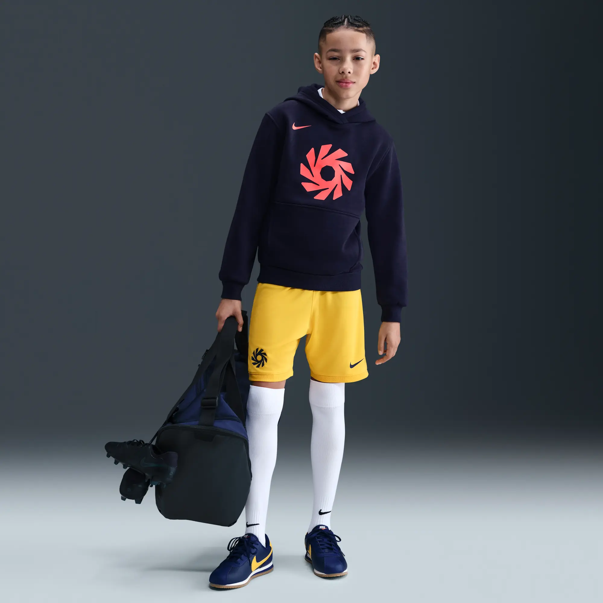 Nike Erling Haaland Club Fleece Older Kids' Football Hoodie - Blue - Cotton/Polyester