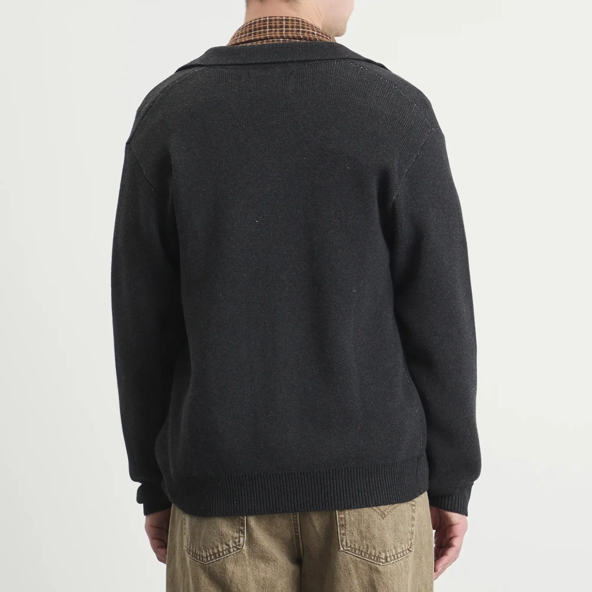Heresy Men's Chain Zip Knit Shirt Charcoal