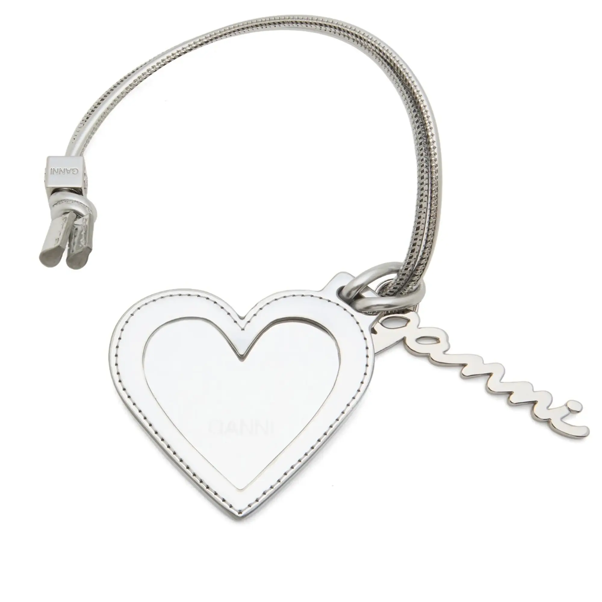 GANNI Women's Bou Heart Mirror Keyring Silver
