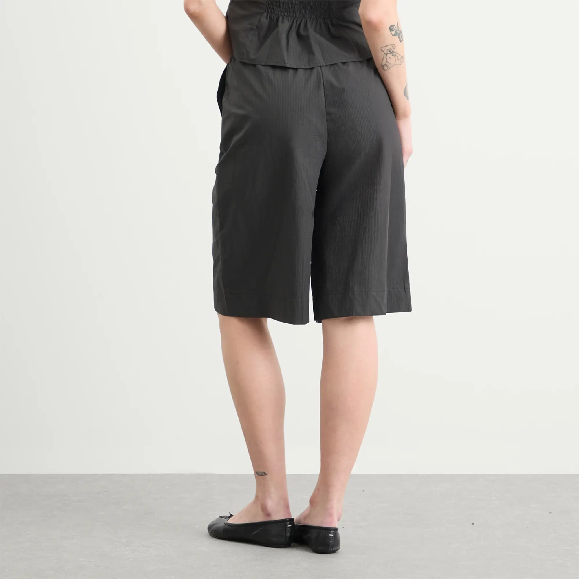 Deiji Studios Women's Long Lounger Shorts Black Stripe