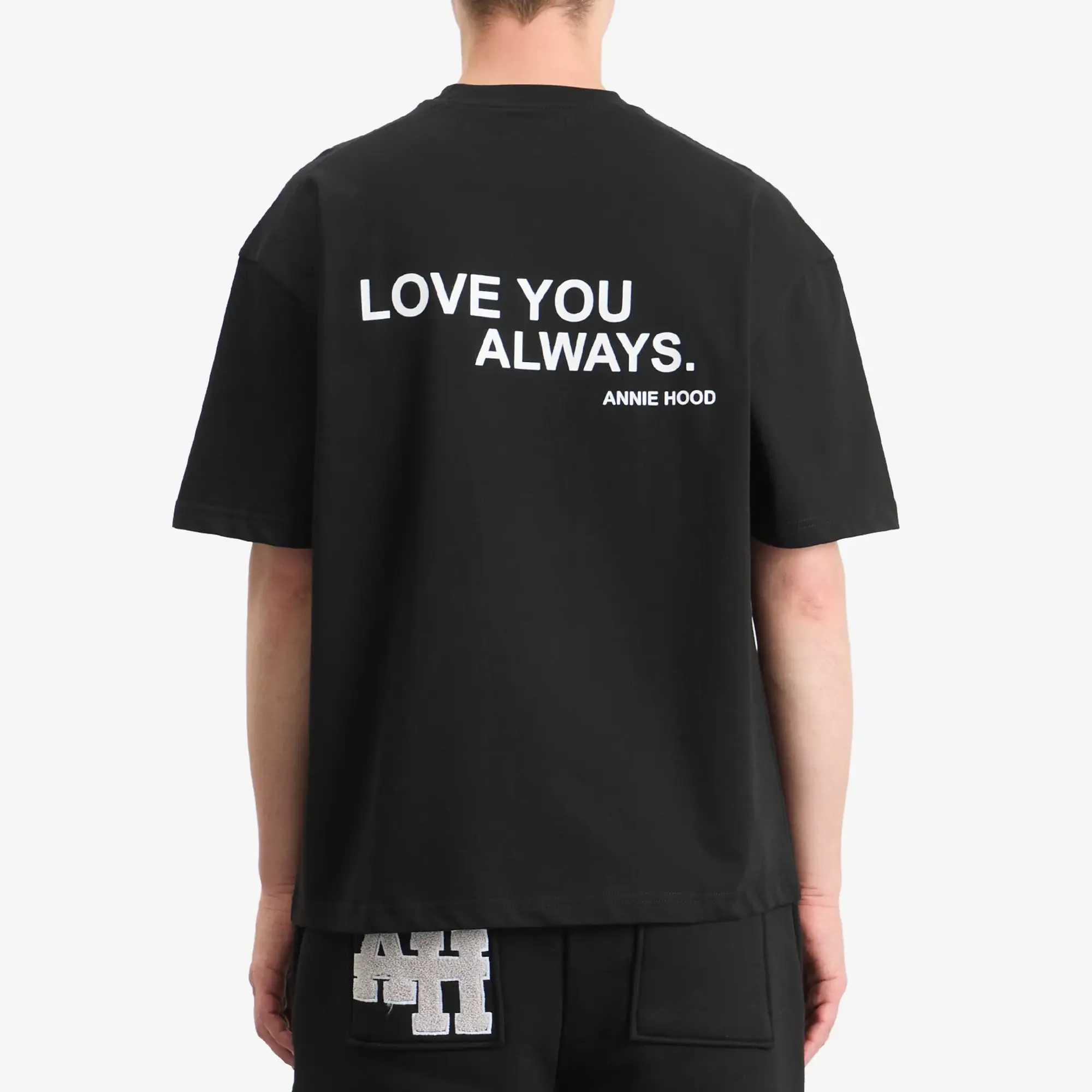 ANNIE HOOD Men's Love You Always T-Shirt Black