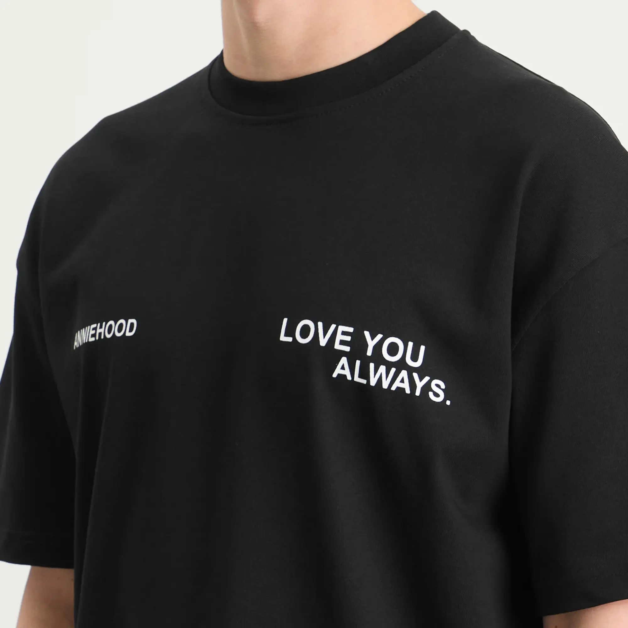 ANNIE HOOD Men's Love You Always T-Shirt Black