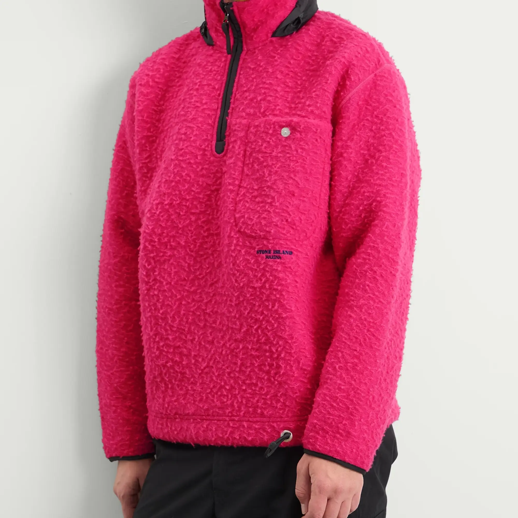 Stone Island Men's Marina Half Zip Fleece Fuchsia