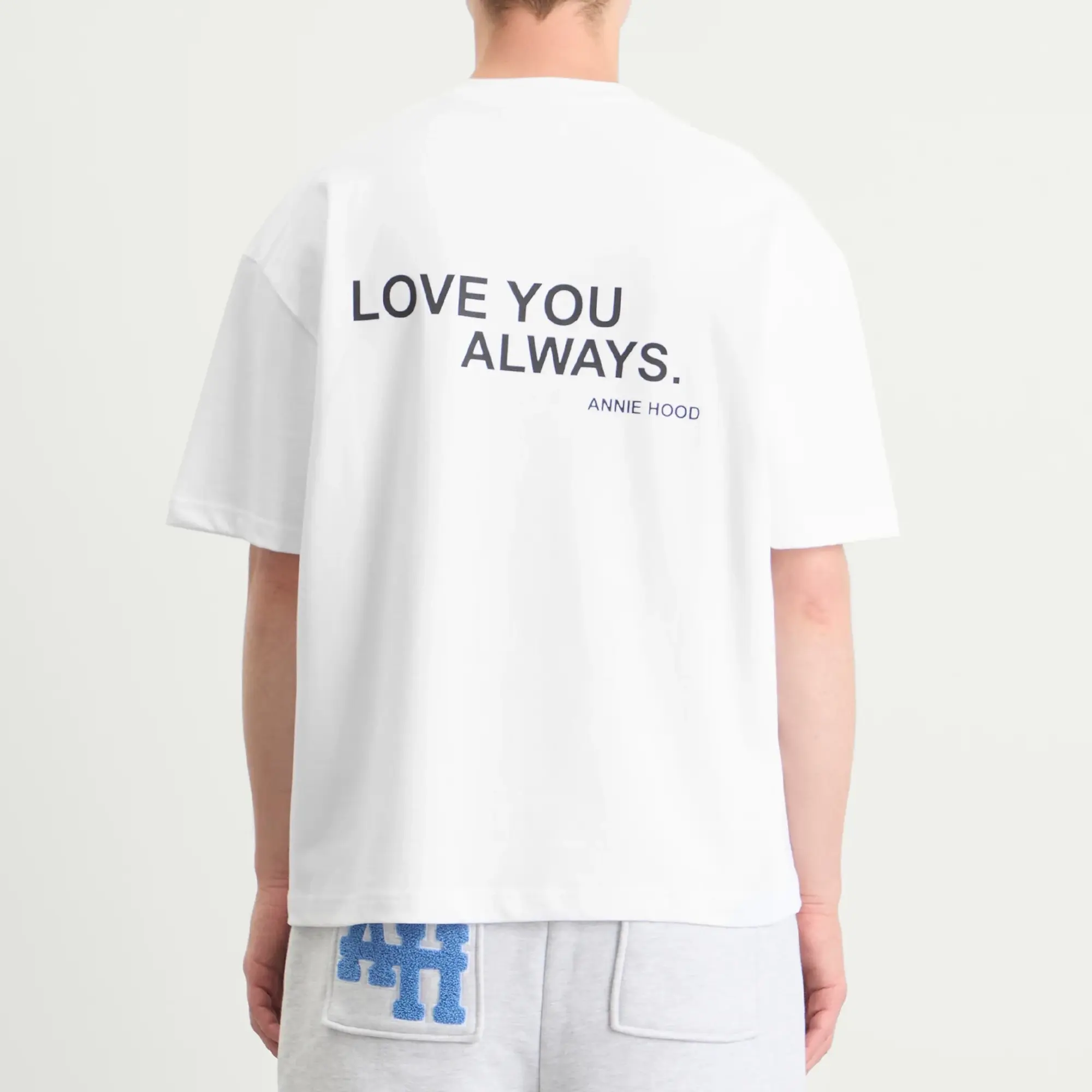 ANNIE HOOD Men's Love You Always T-Shirt White
